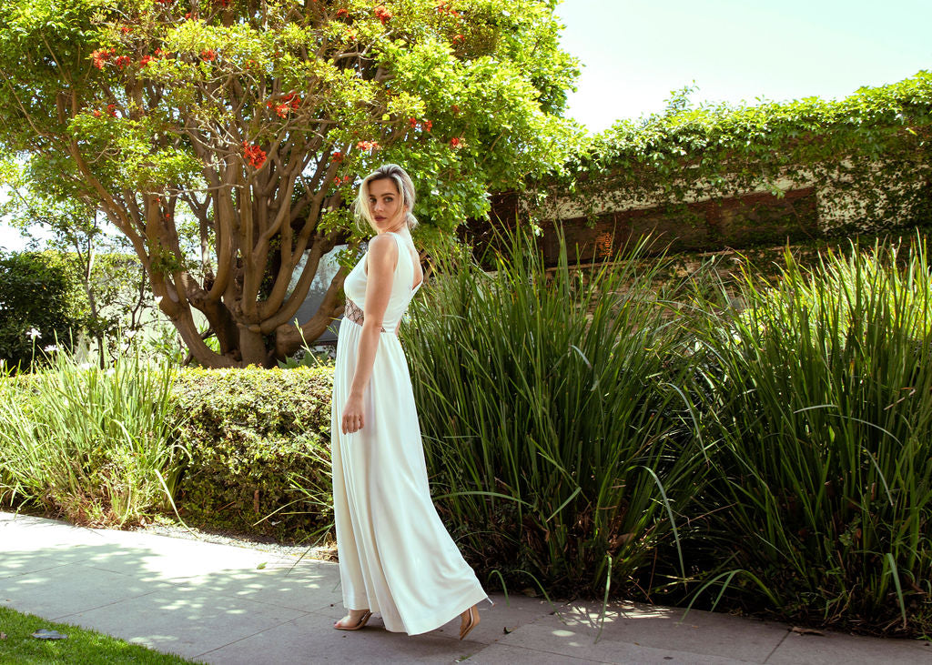 1970's Illusion Waist Palazzo Jumpsuit