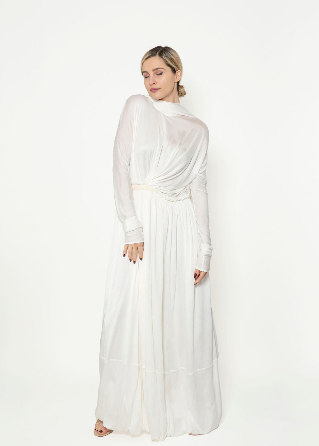 Jil Sander Spring 2020 Silk White Gown