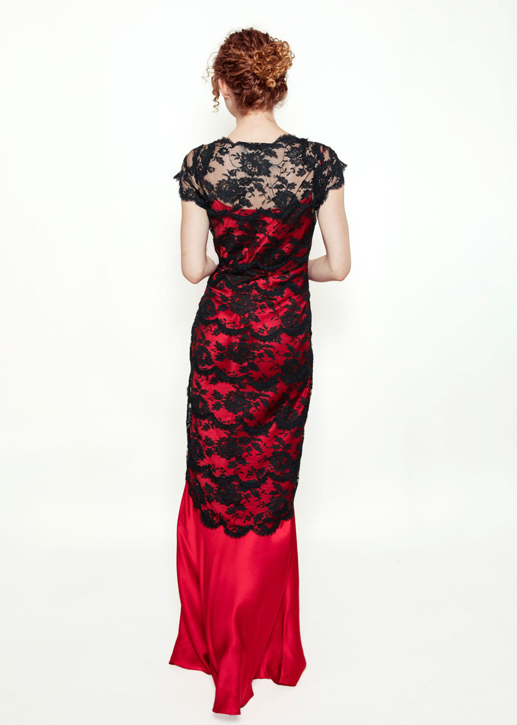 Moschino Red Slip Dress with Lace Overlay - The Kit Vintage