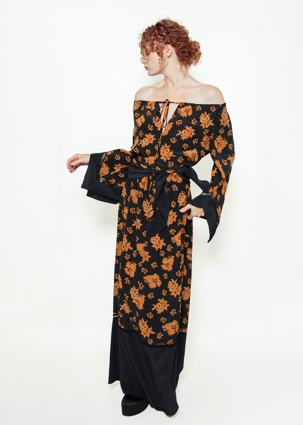Chloe Silk Grapevine Printed Caftan