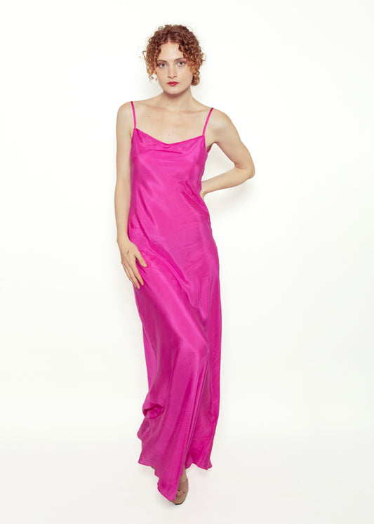 Jane Booke Fuchsia Low Back Slip Dress - The Kit Vintage