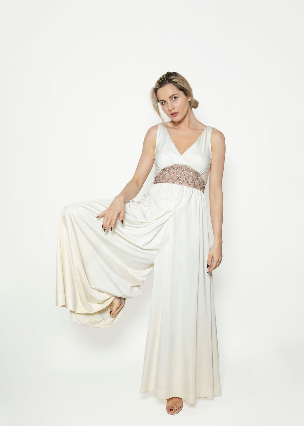 1970's Illusion Waist Palazzo Jumpsuit