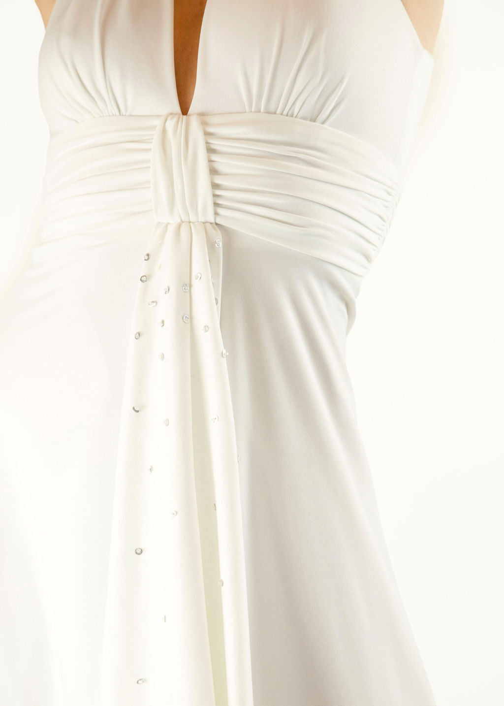 White 1970's Halter Dress - The Kit Vintage