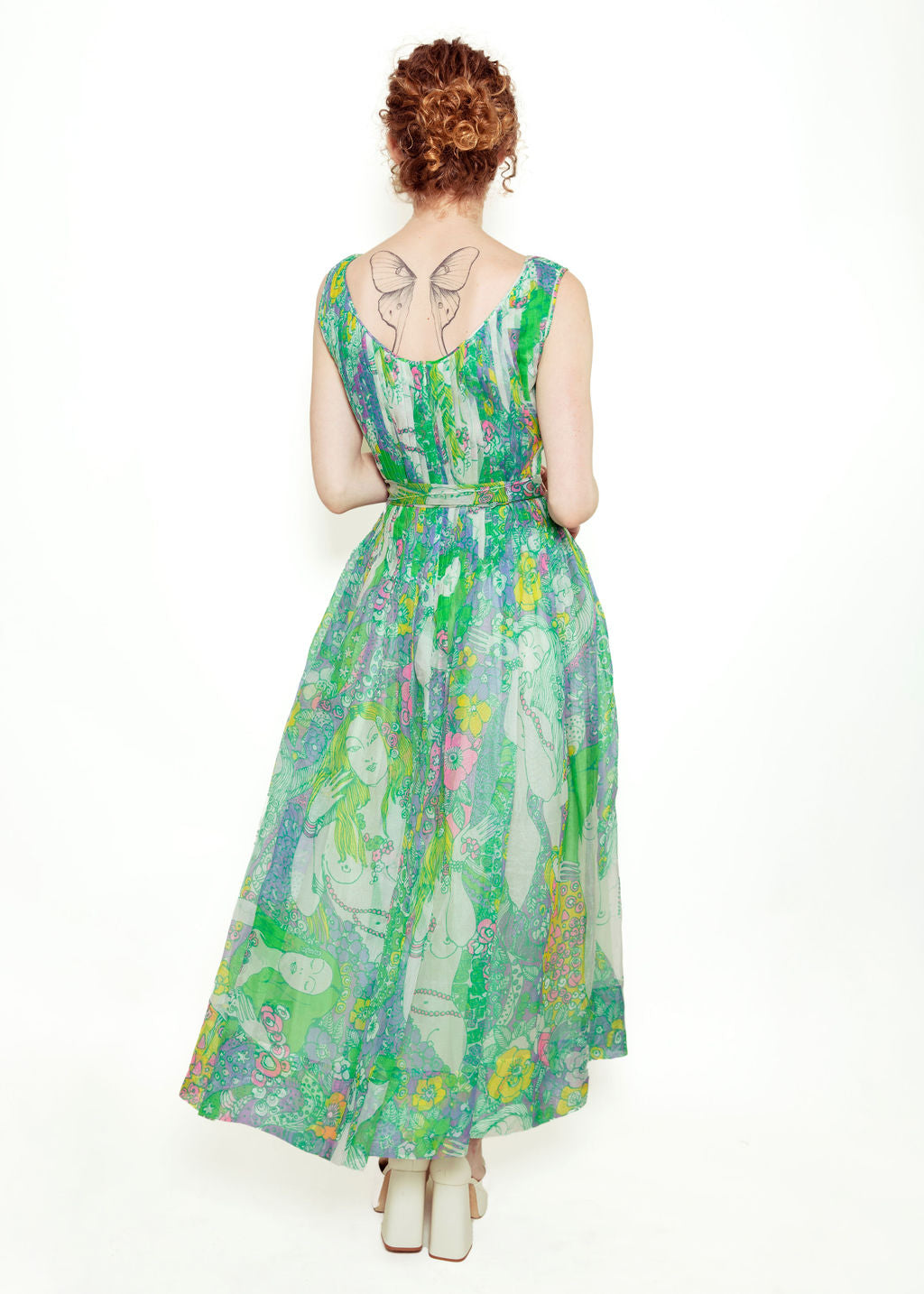 Pierre Cardin 1960's Naked Novelty Print Dress