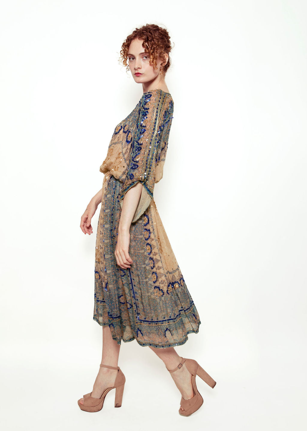Judith Ann Indian Silk & Sequin Dress - The Kit Vintage