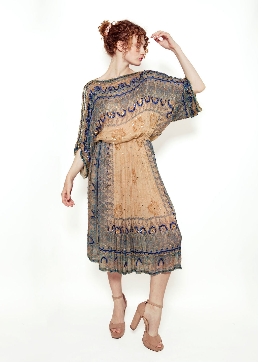 sequin dress indian mermaid indian dress Light Beige Sequin-Embellished Mermaid Gown 32