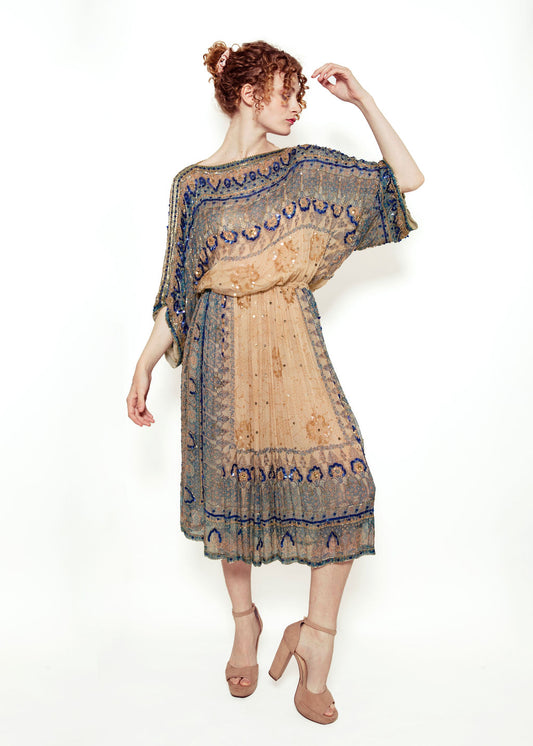 Judith Ann Indian Silk & Sequin Dress - The Kit Vintage