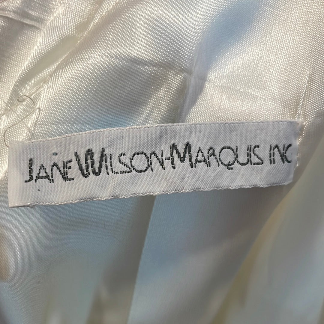 Jane Marquis Vintage 1960's Style White Gown With Train - The Kit Vintage