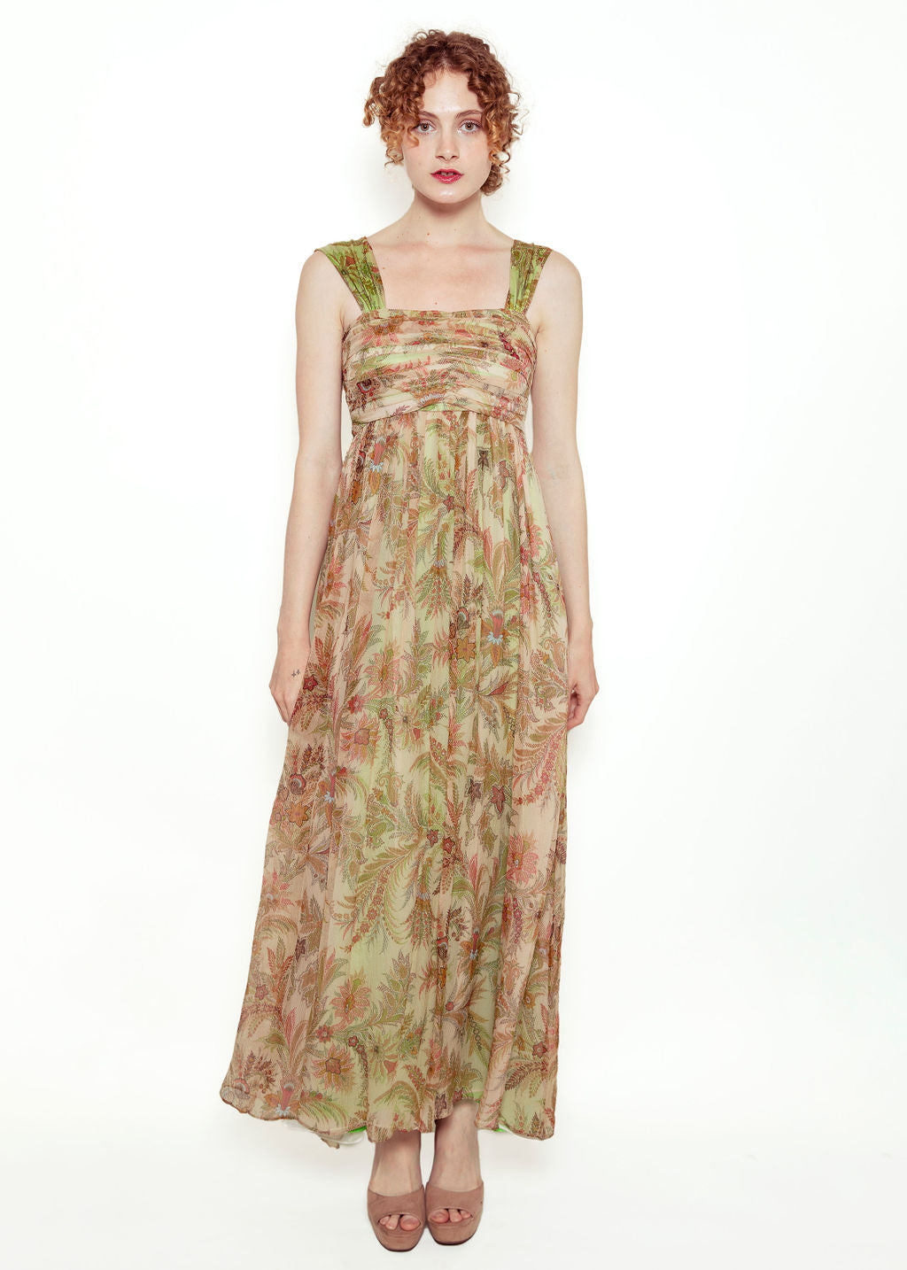 Custom Paisley Etro Fabric Chiffon Dress - The Kit Vintage