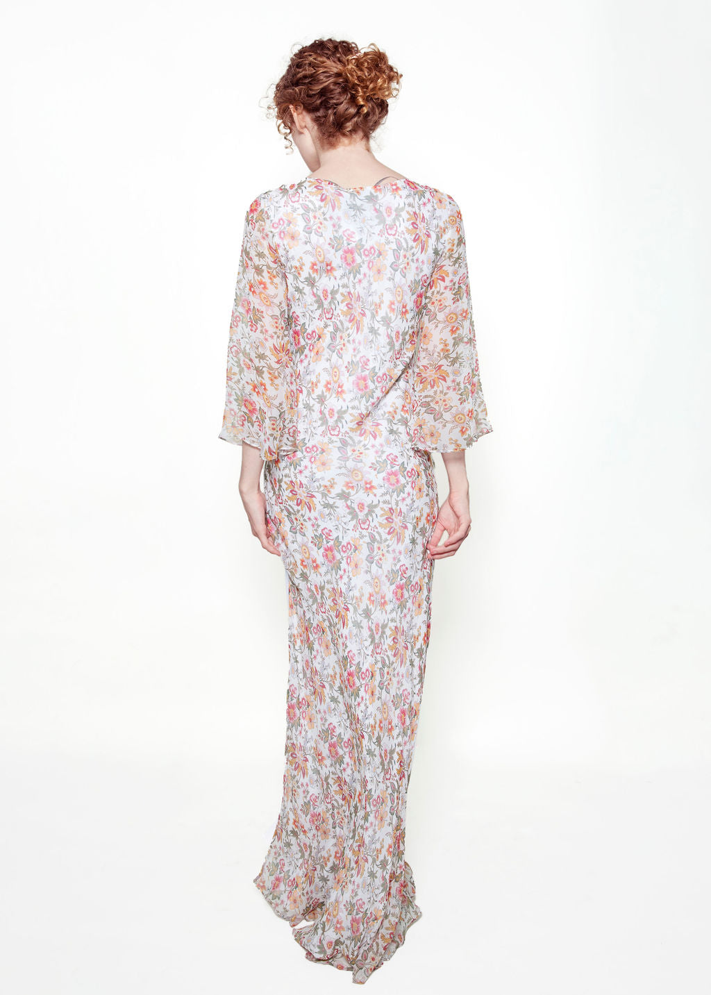 Jane Booke Floral Chiffon Dress With Slit