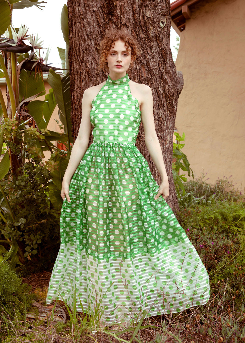 Donald Brooks Apple Green Polka Dot Dress - The Kit Vintage