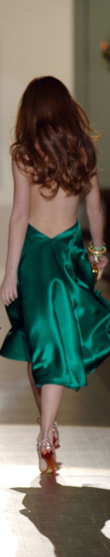 DSquared2 F/W 2005 Open Back Emerald Green Silk Dress - The Kit Vintage