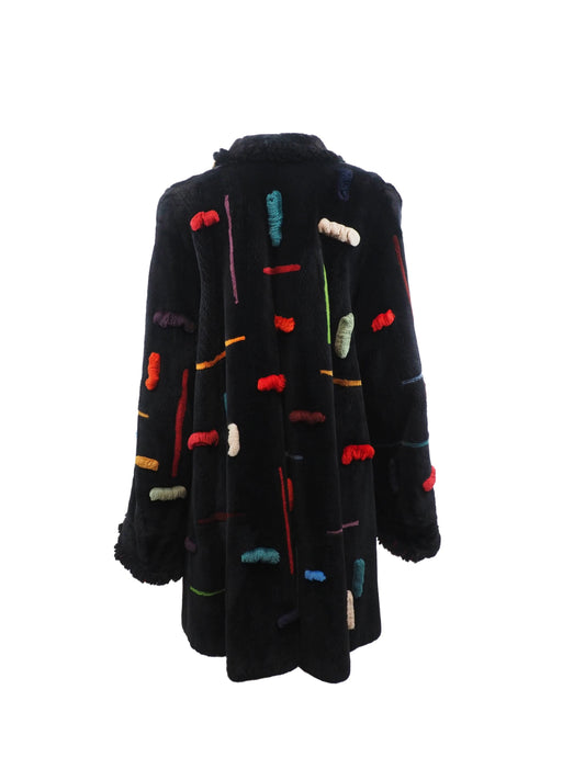 Zuki Sheered Beaver Coat with Rolled Cuff