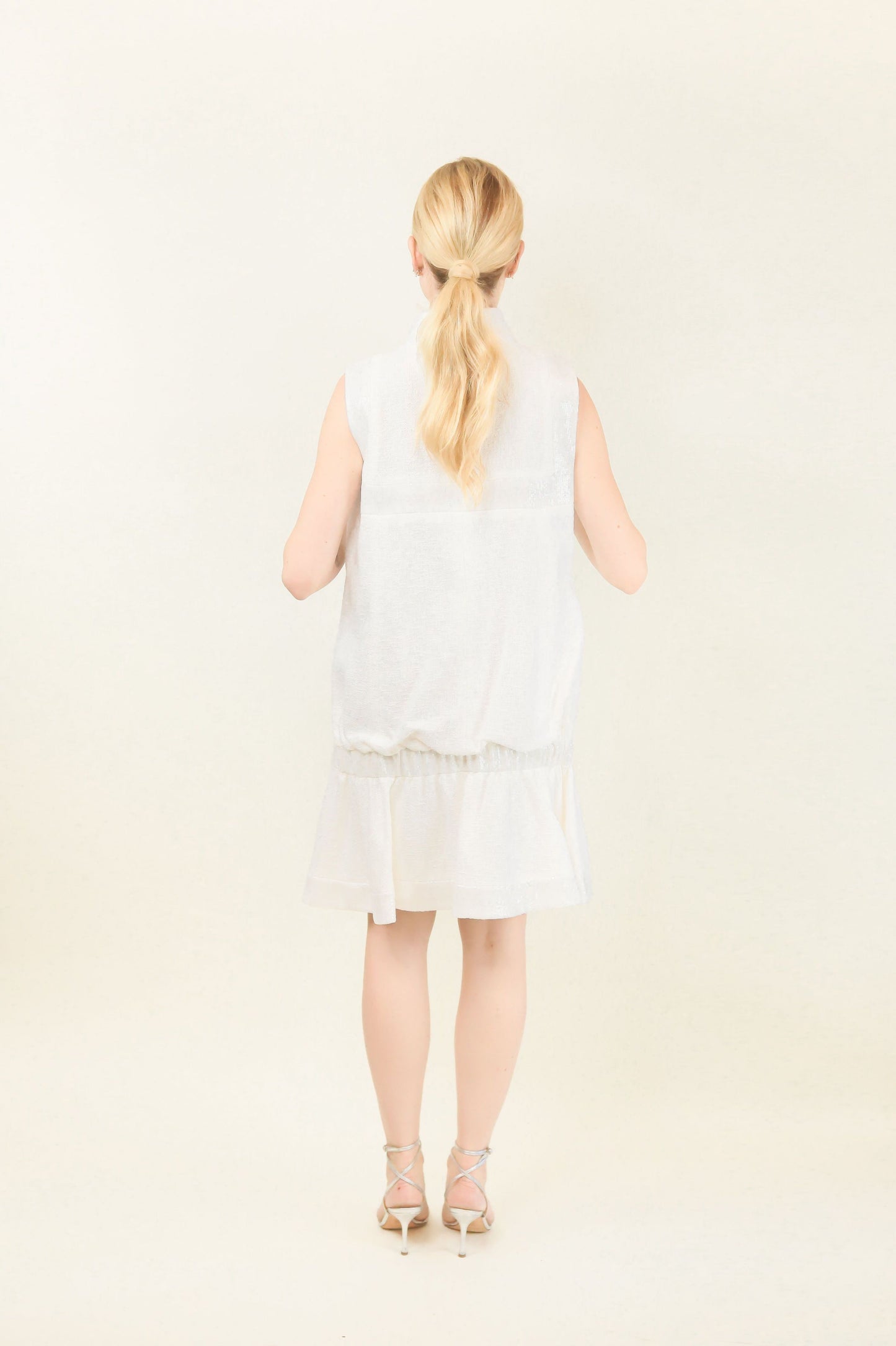Chanel Spring 2012 White Tweed Sequin Dress