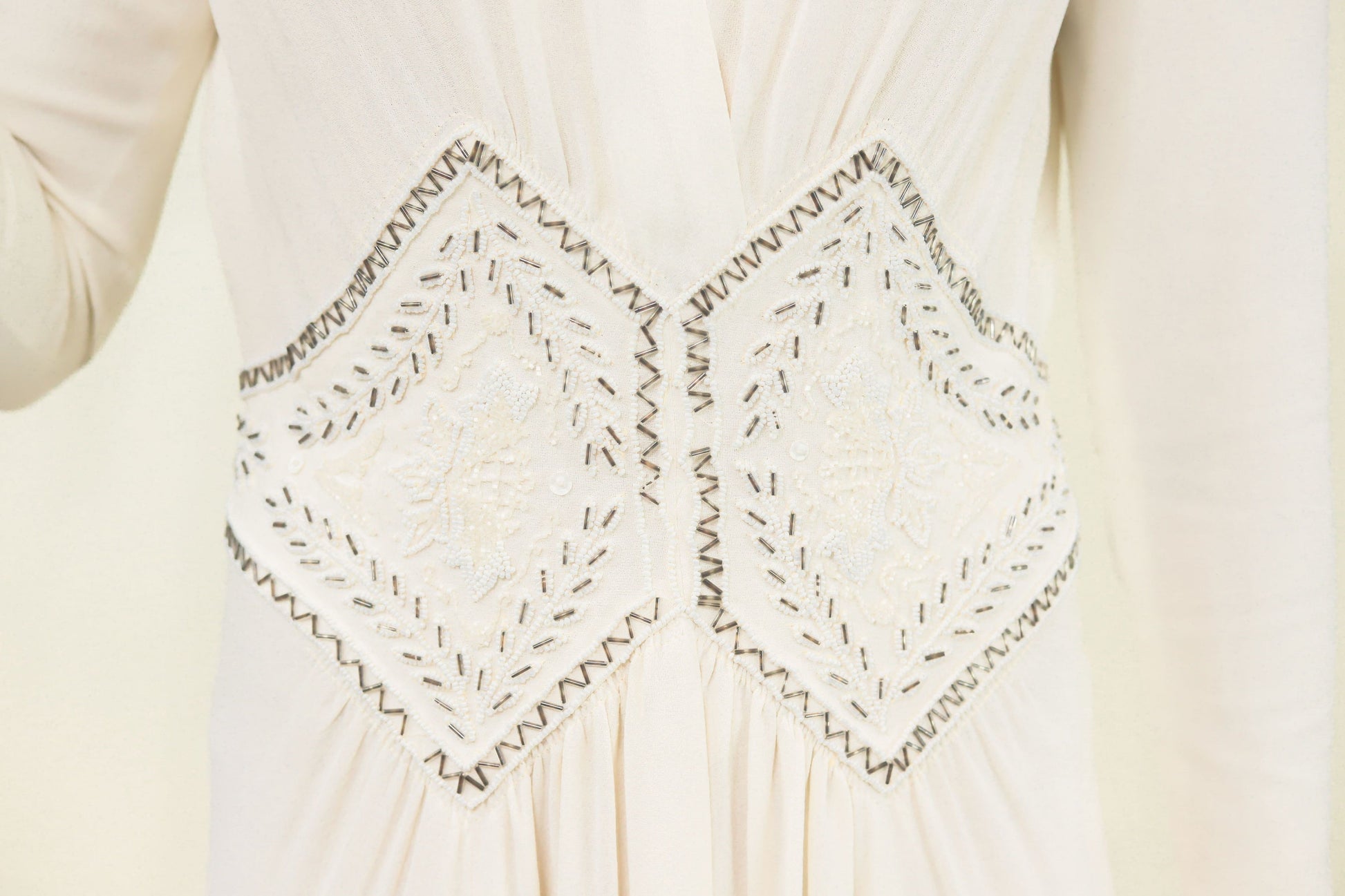 Ivory 70's Crepe Gown - The Kit Vintage