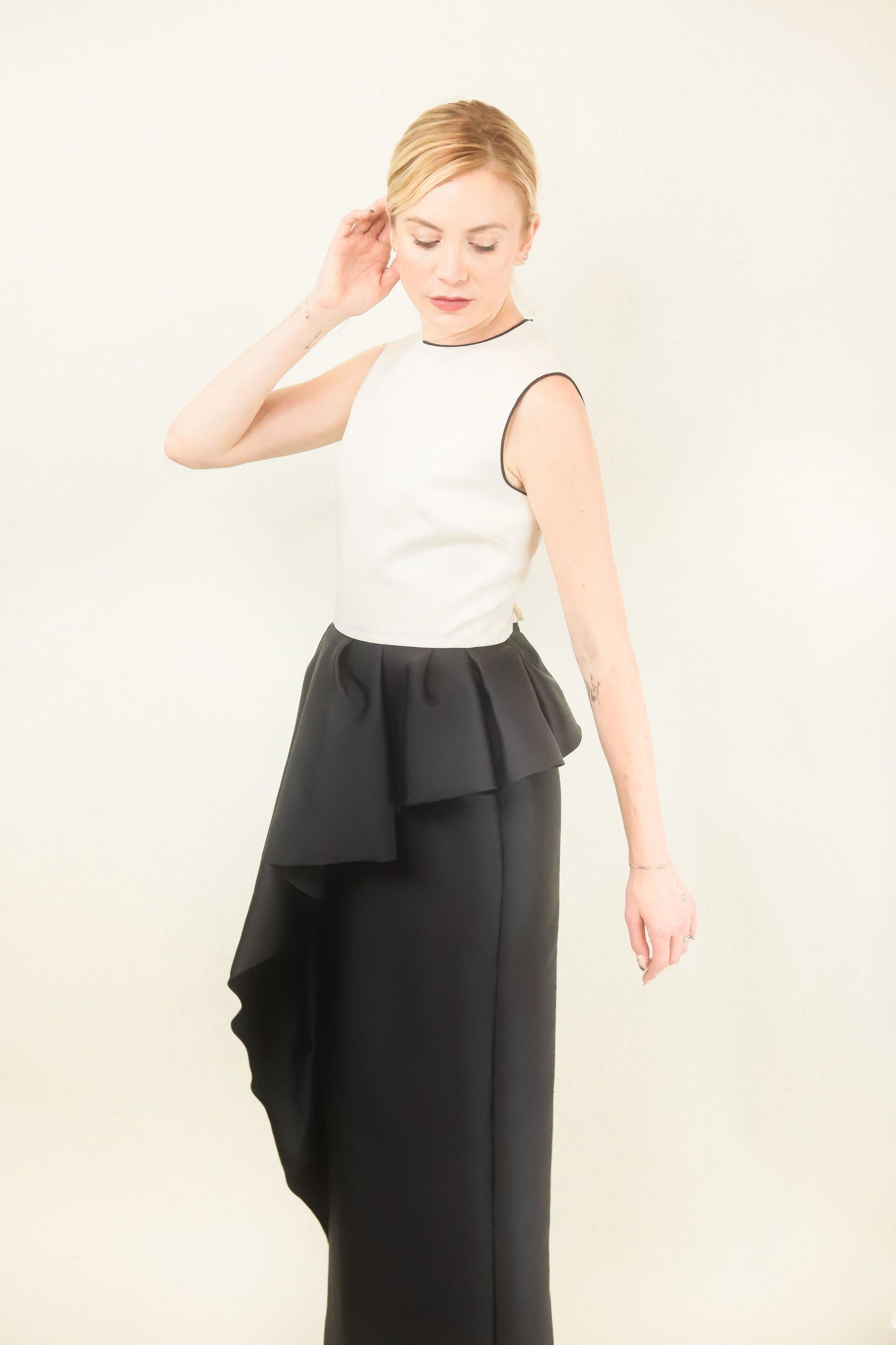 Christian Dior Cruise 2013 Black & White Satin Dress