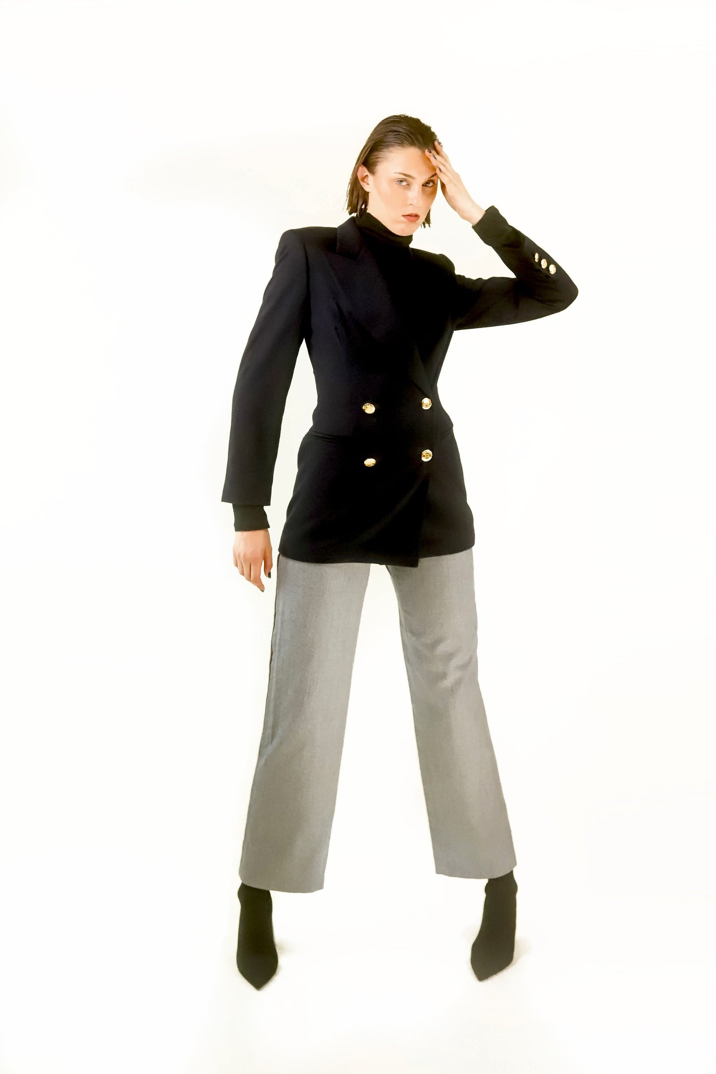 Escada Wool Black Blazer - The Kit Vintage