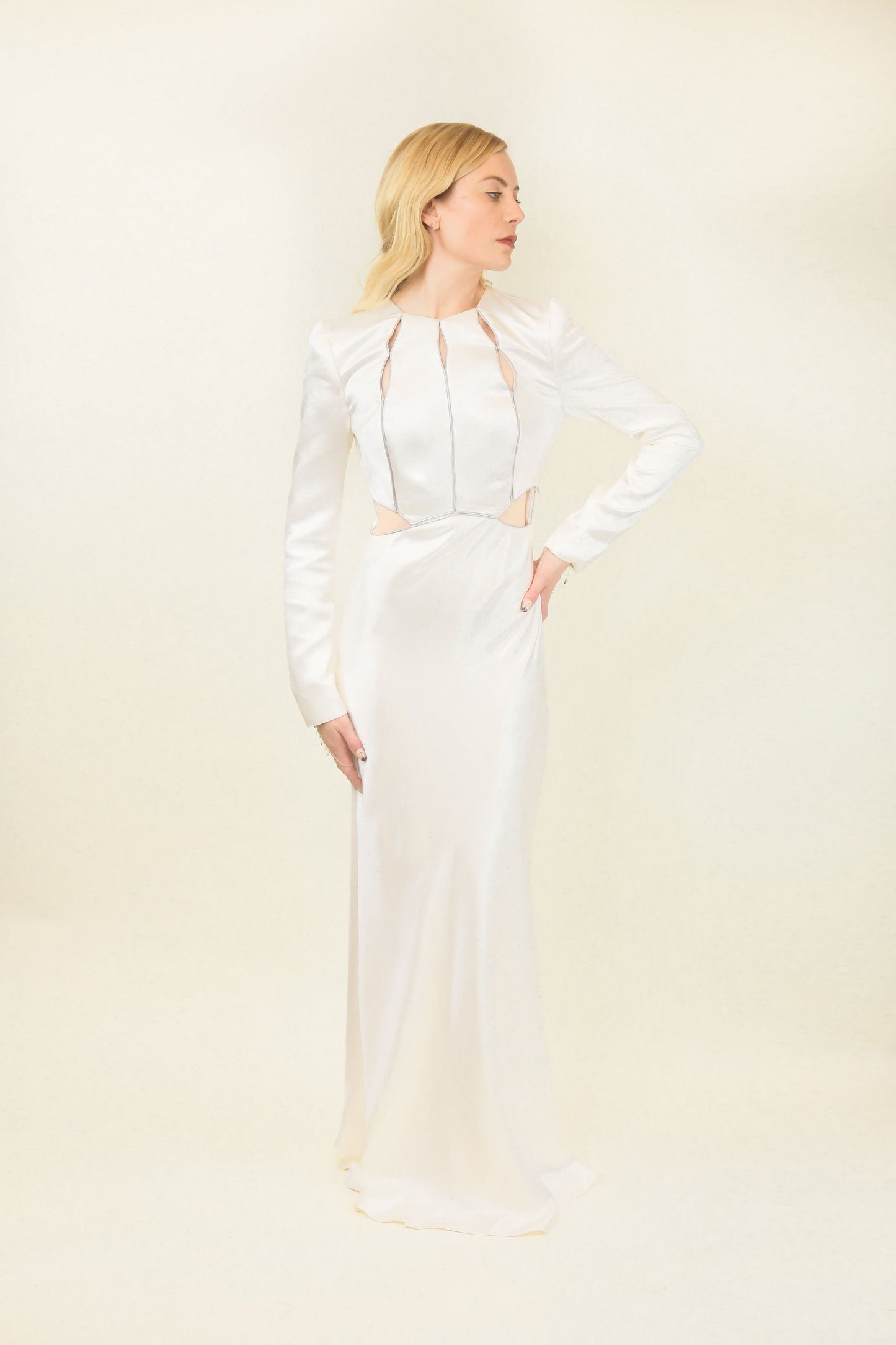 Alexander McQueen by Sara Burton Pre fall 2014 White Cut Out Dress
