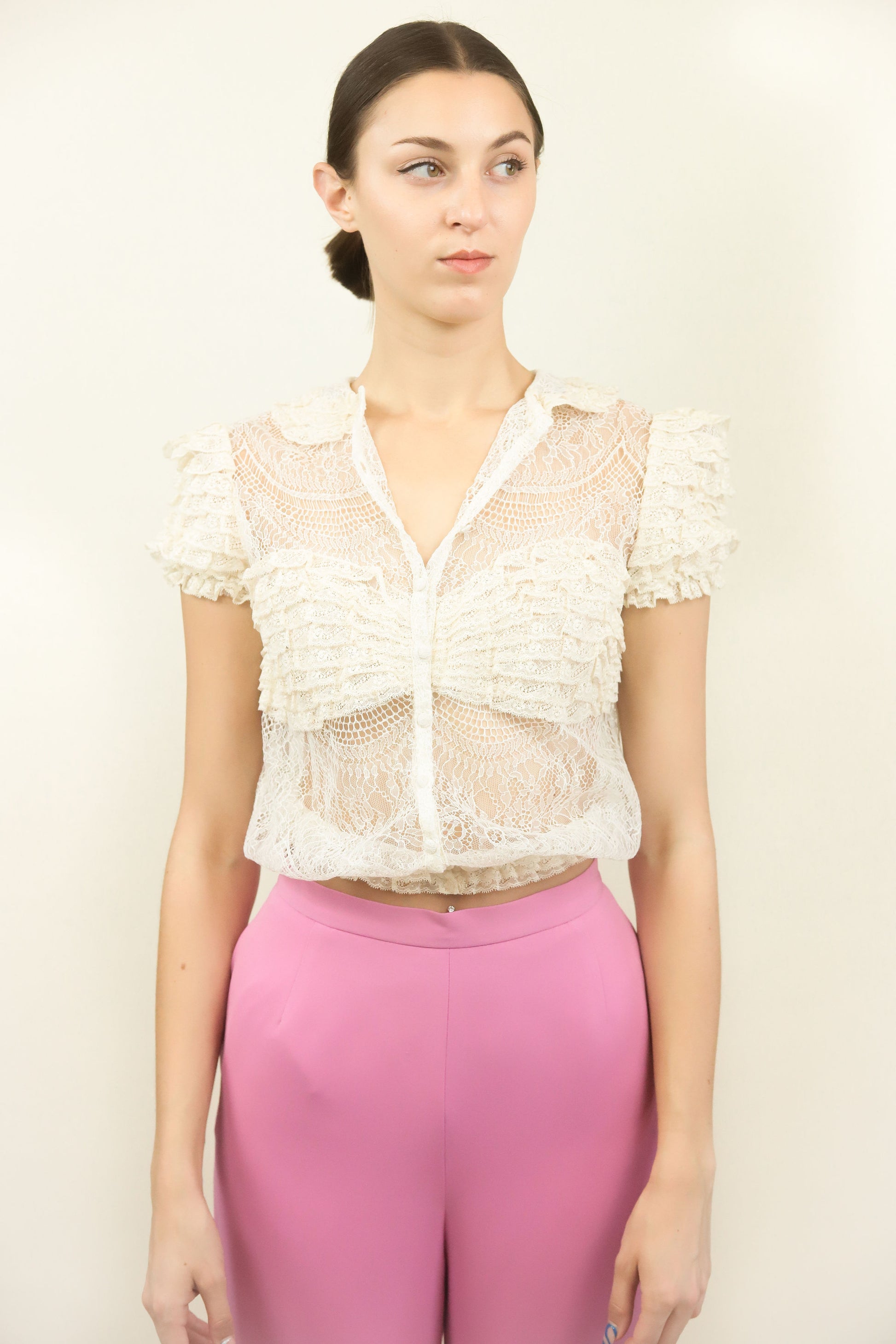 Blumarine Lace Ruffled Top - The Kit Vintage