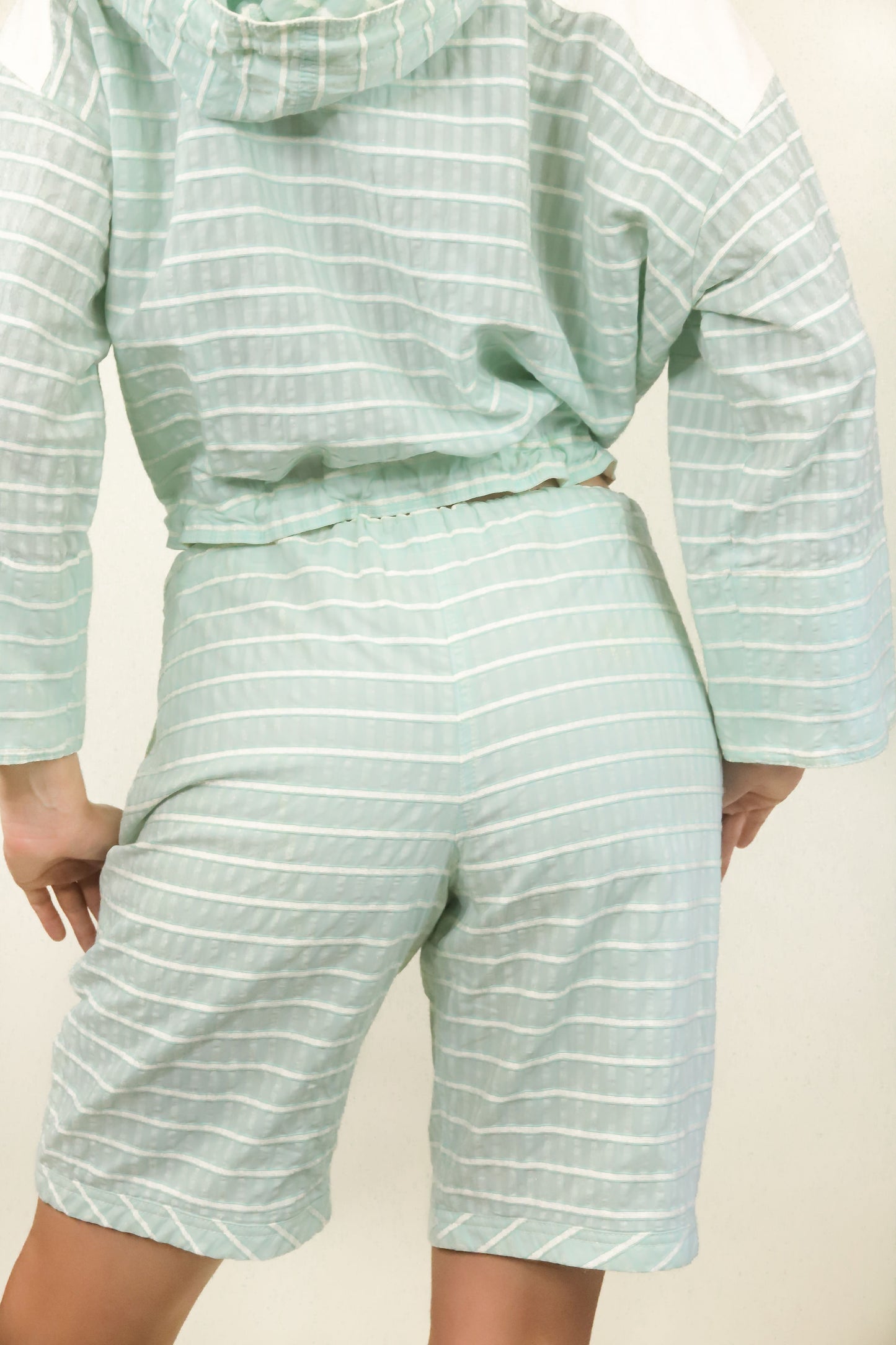 Courreges c. 1980's Sky Blue Shorts & Cropped Windbreaker