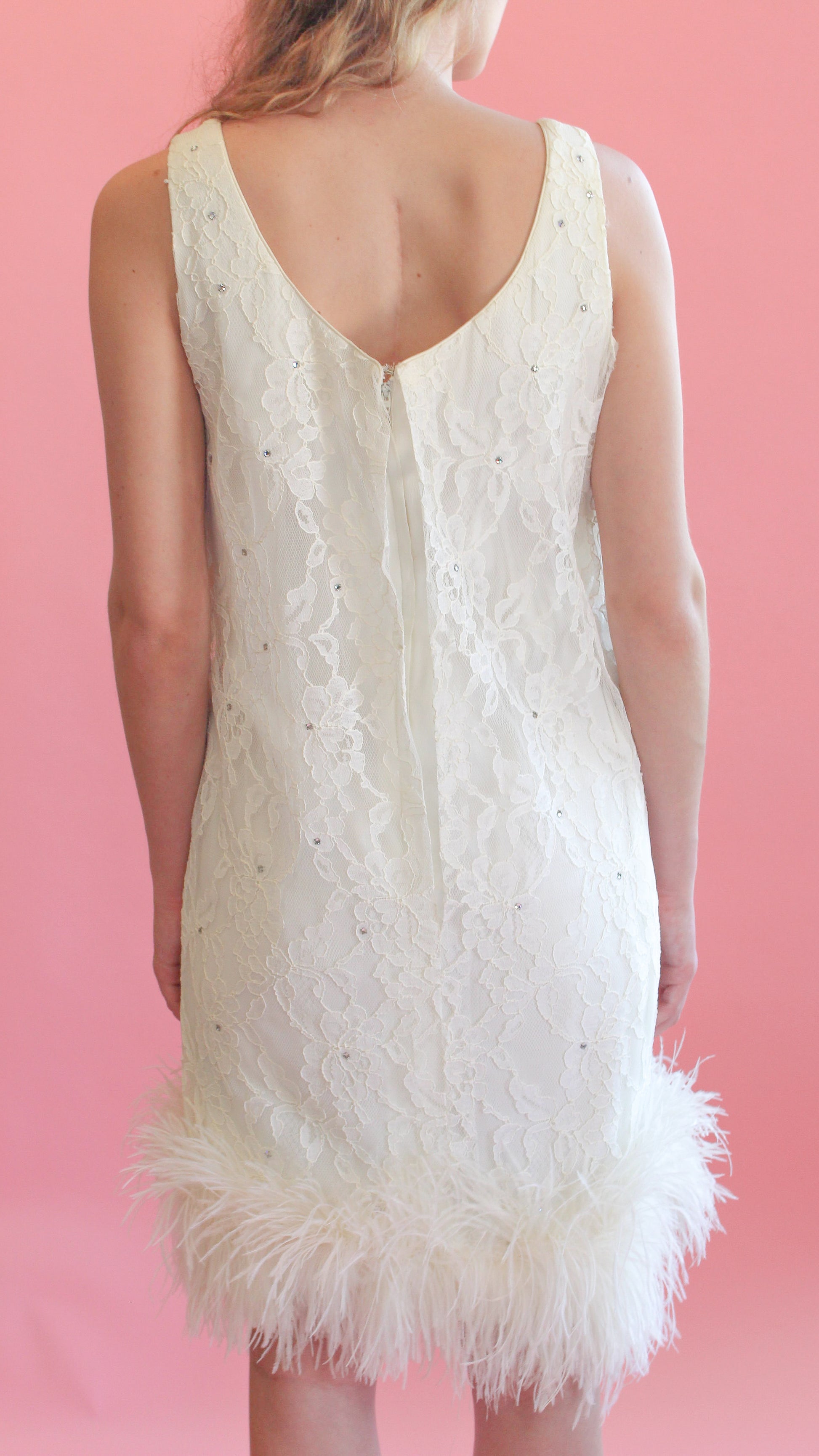 Lili Diamond Feather Hem Dress - The Kit Vintage