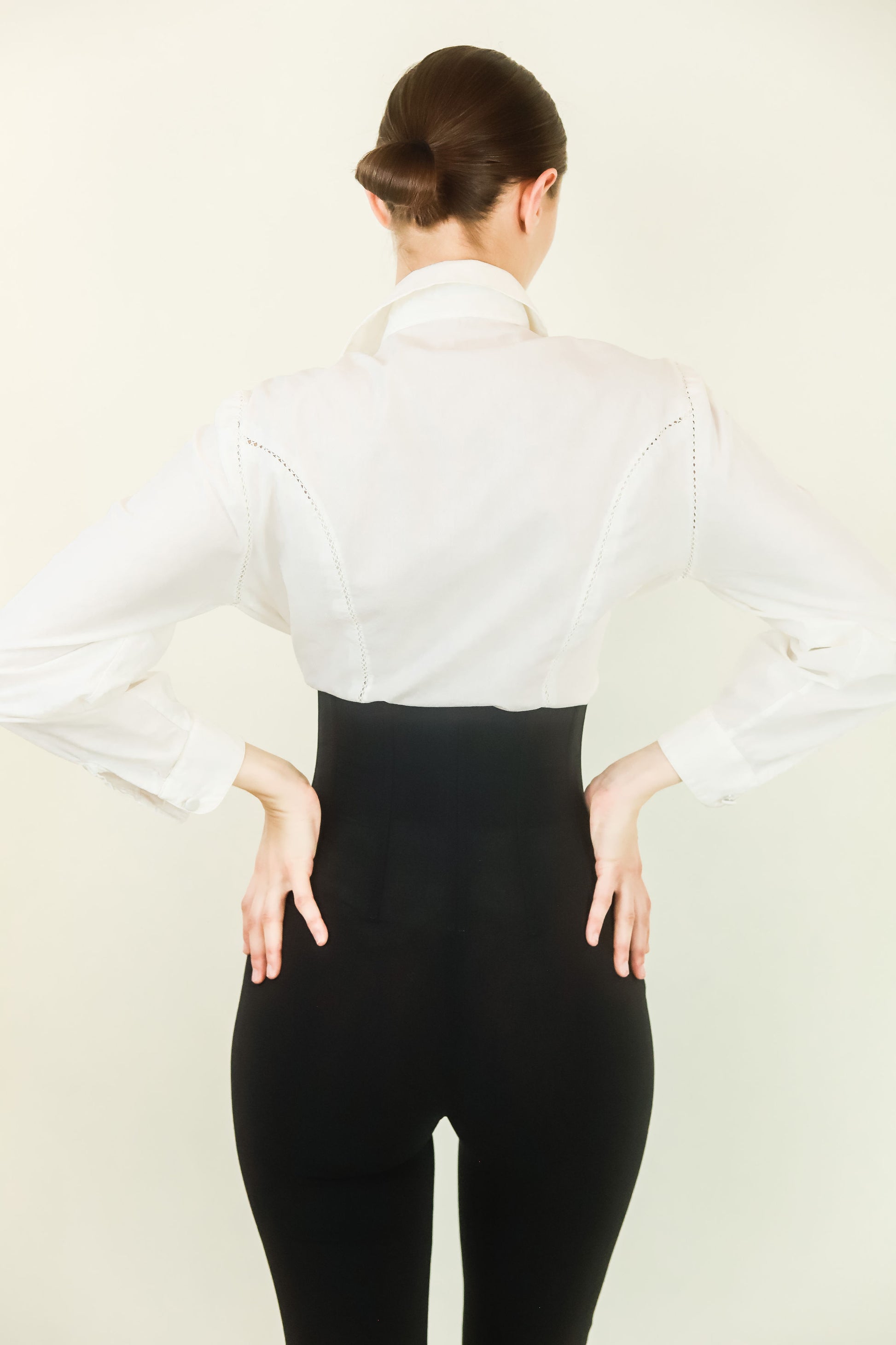 Richard Tyler Stitched Cut Out Button Front Blouse - The Kit Vintage