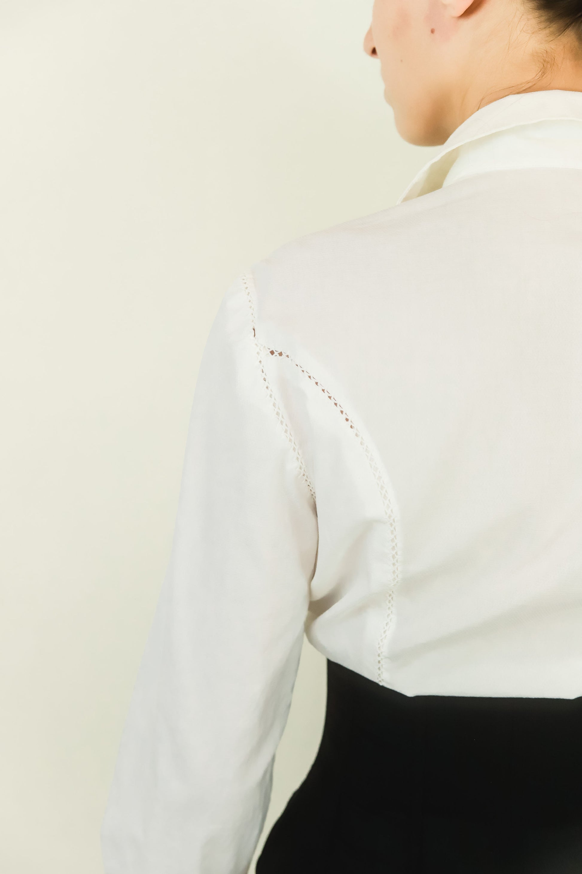 Richard Tyler Stitched Cut Out Button Front Blouse - The Kit Vintage
