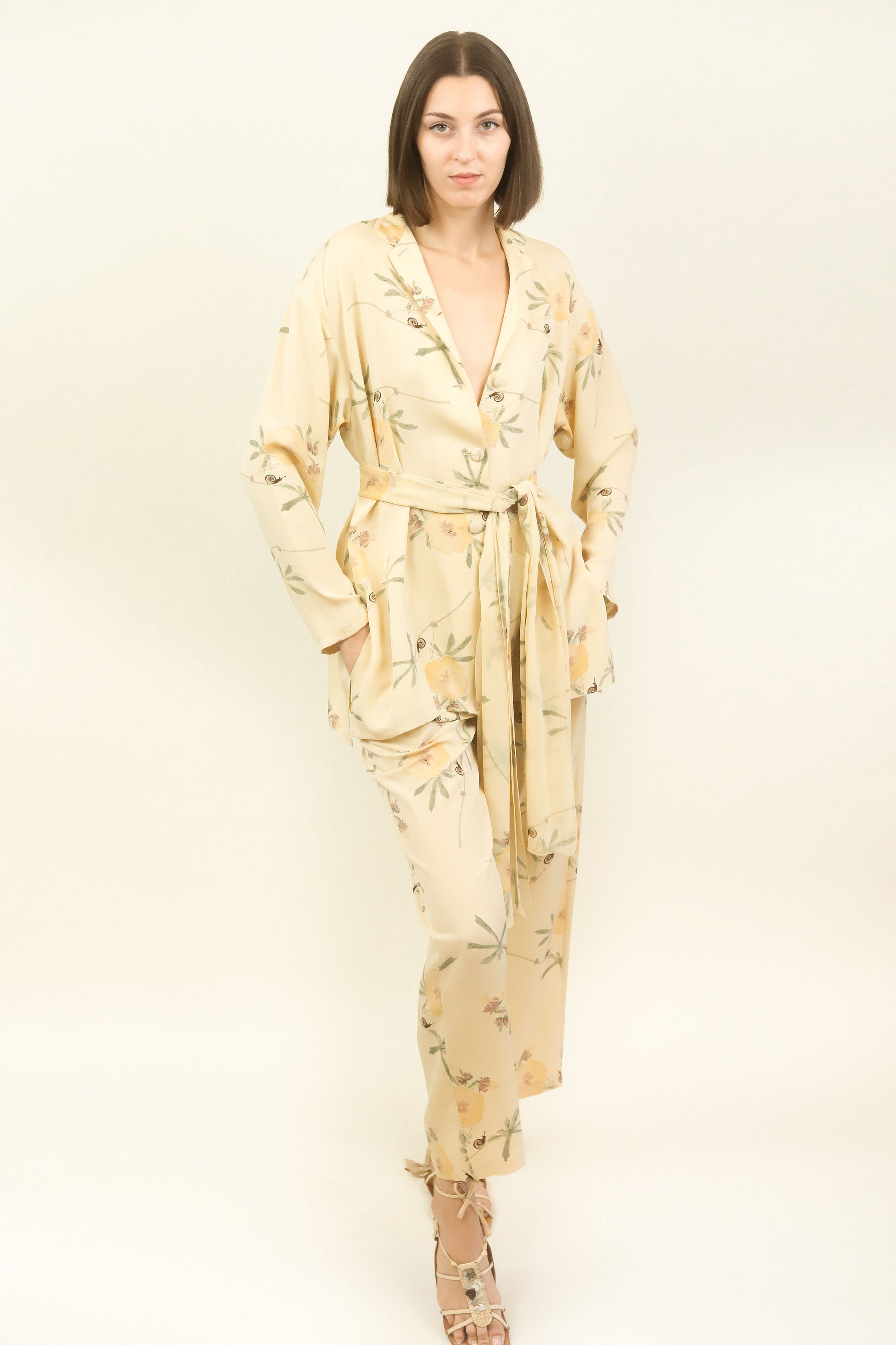 Harari Silk Floral Pant Ensemble - The Kit Vintage