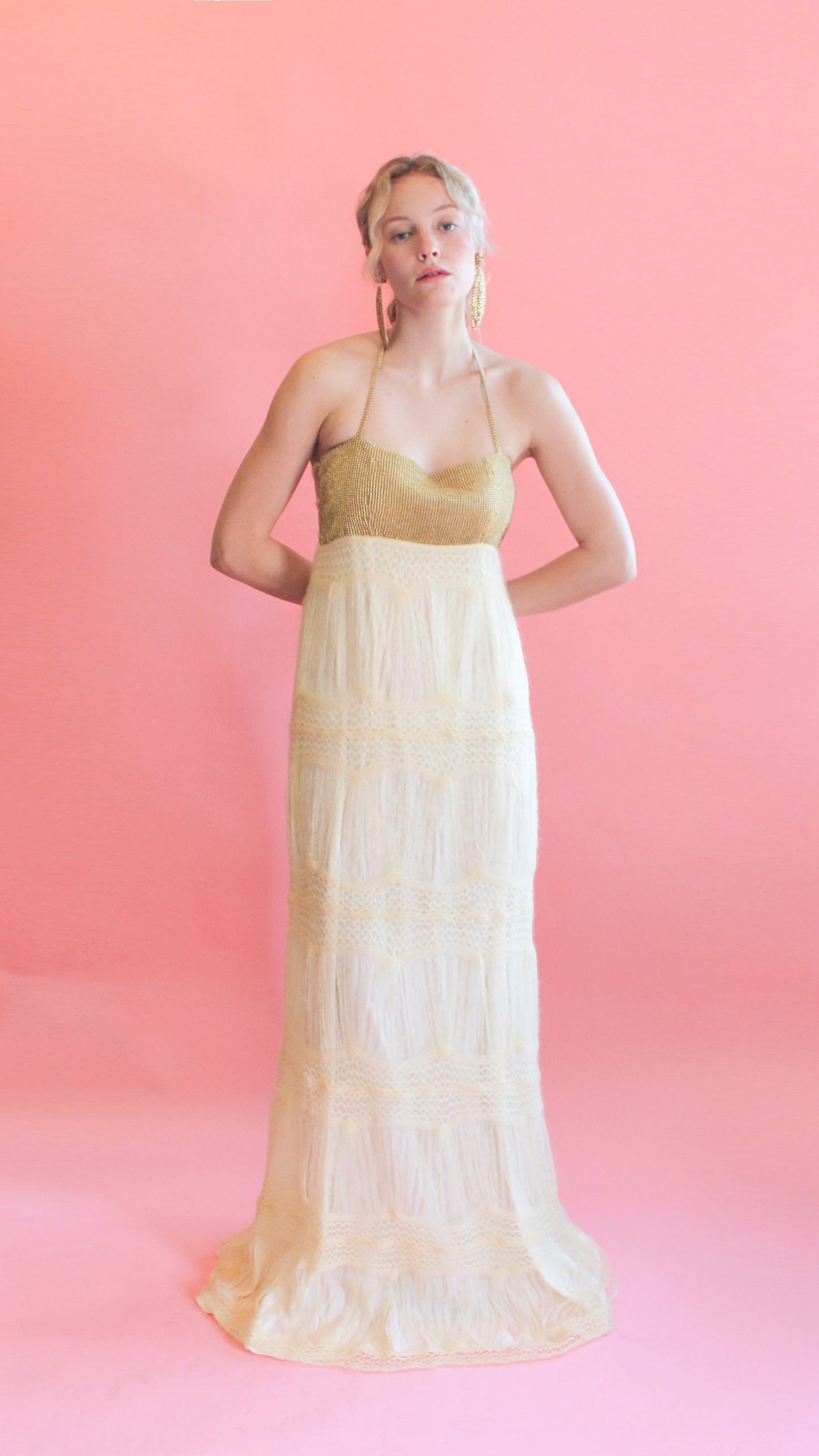 Beaded Mohair Halter Gown - The Kit Vintage