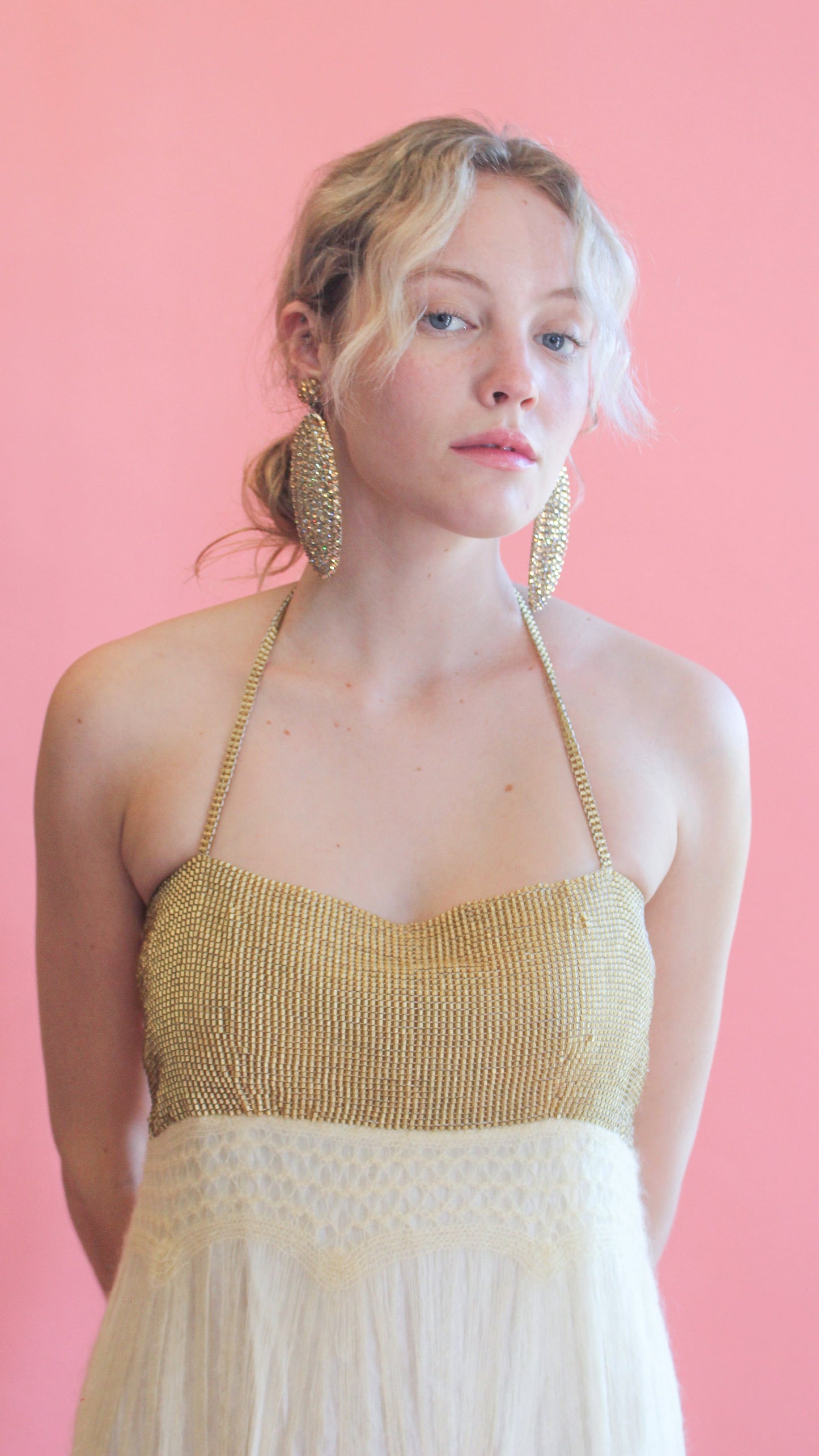 Beaded Mohair Halter Gown - The Kit Vintage