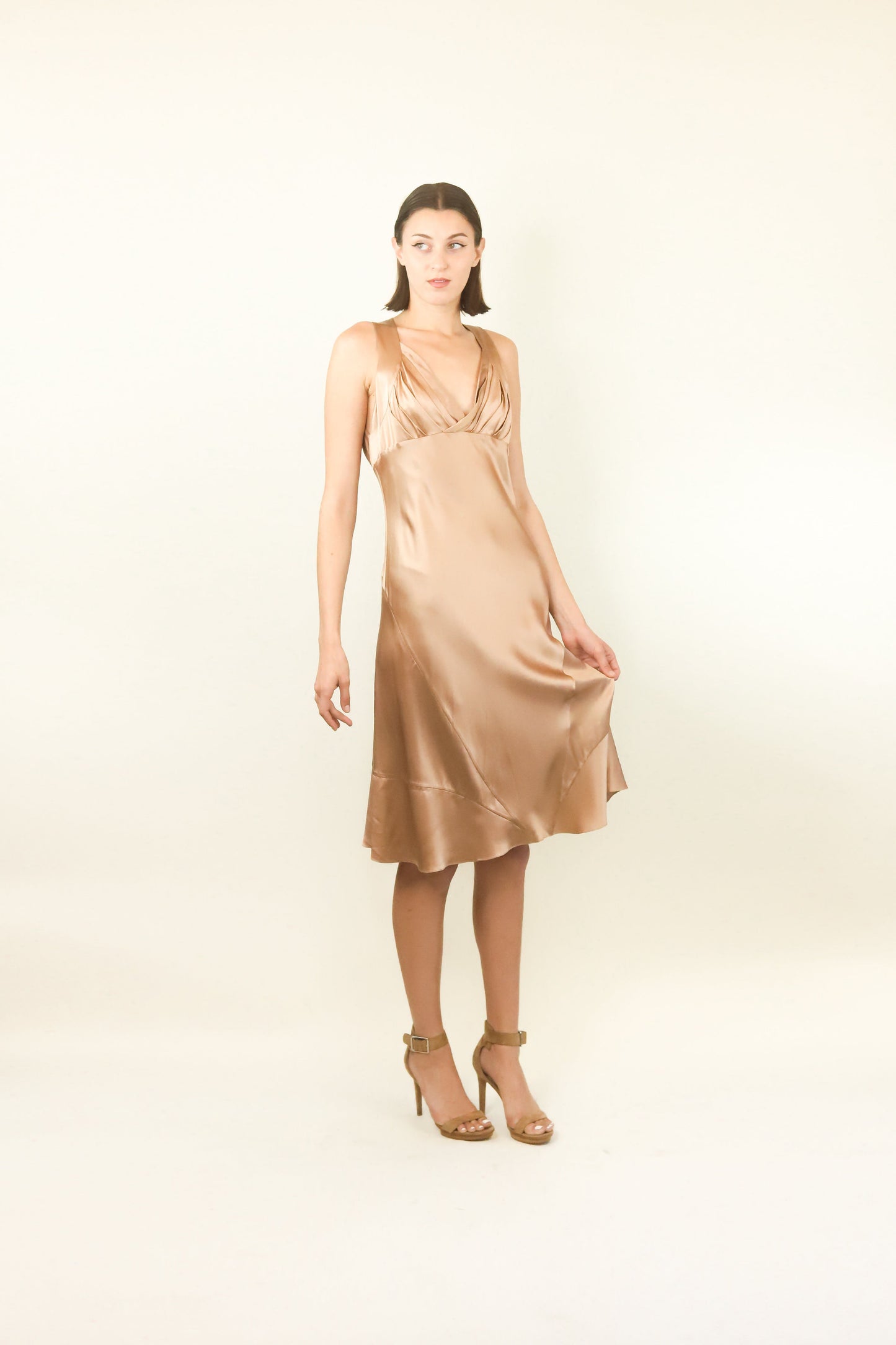 Celine Champagne Silk Dress
