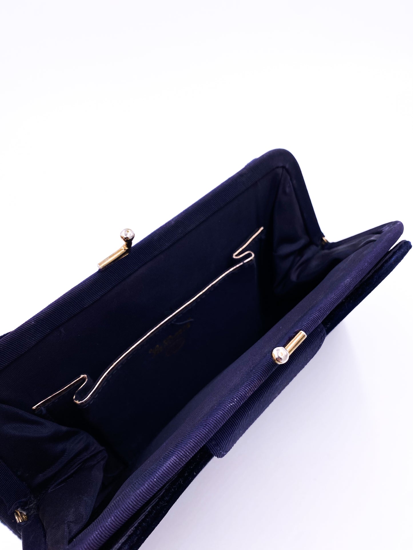 Vintage Blue Velvet Clutch