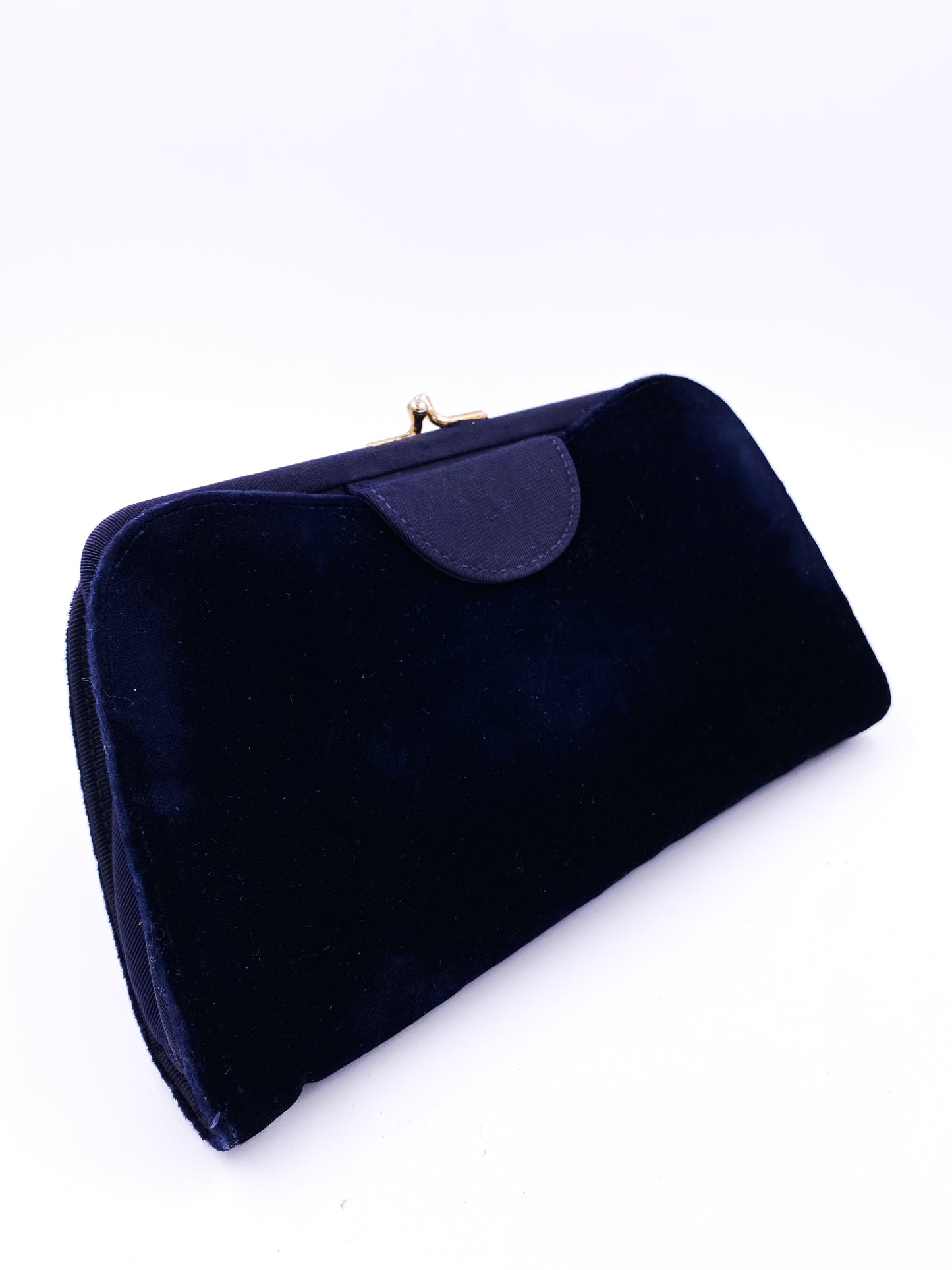 Vintage Blue Velvet Clutch - The Kit Vintage