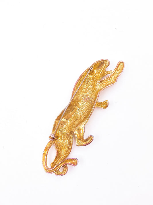 Yellow Panther Brooch - The Kit Vintage