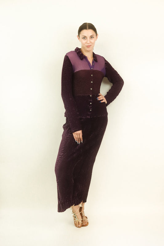 Yoshiki Hishinuma Purple Pleated Skirt Set - The Kit Vintage
