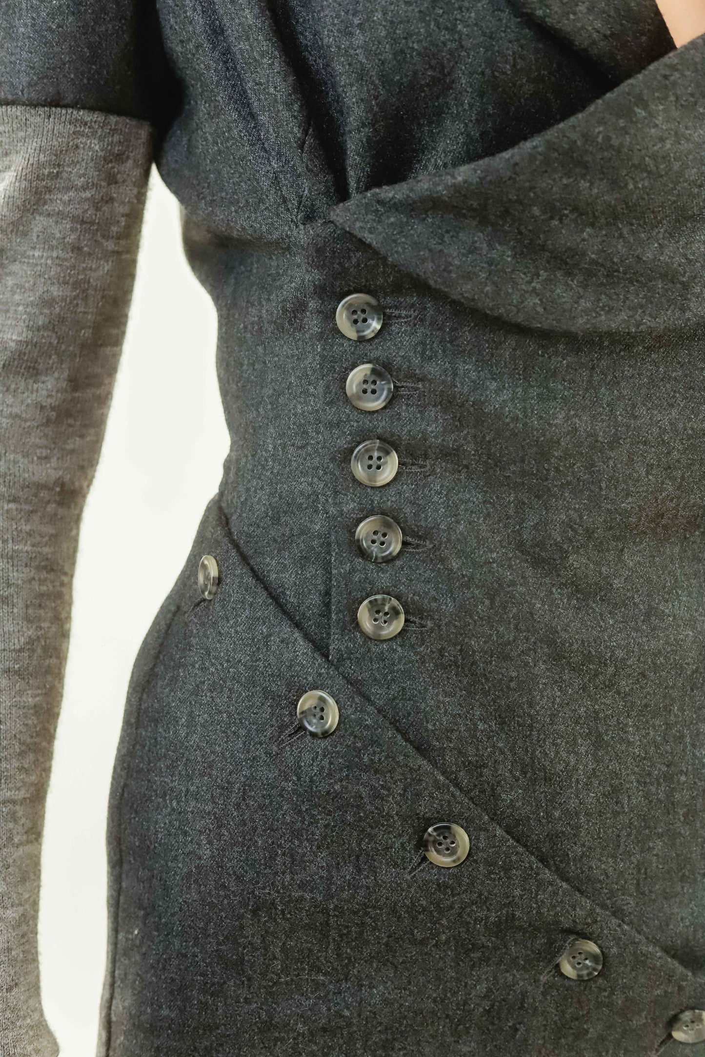 Alexander McQueen F/W 1996 Wool Button Dress - The Kit Vintage