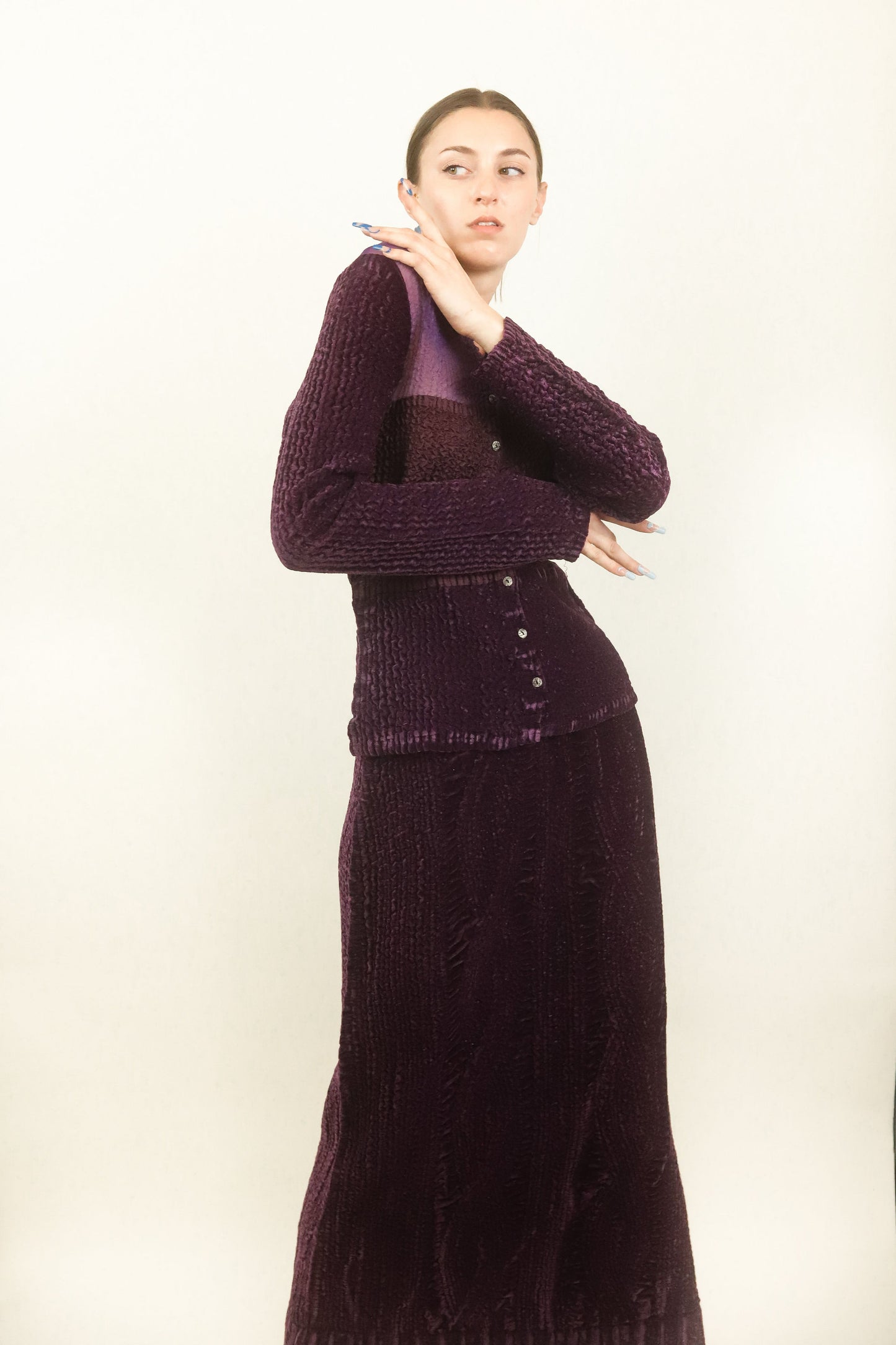 Yoshiki Hishinuma Purple Pleated Skirt Set - The Kit Vintage