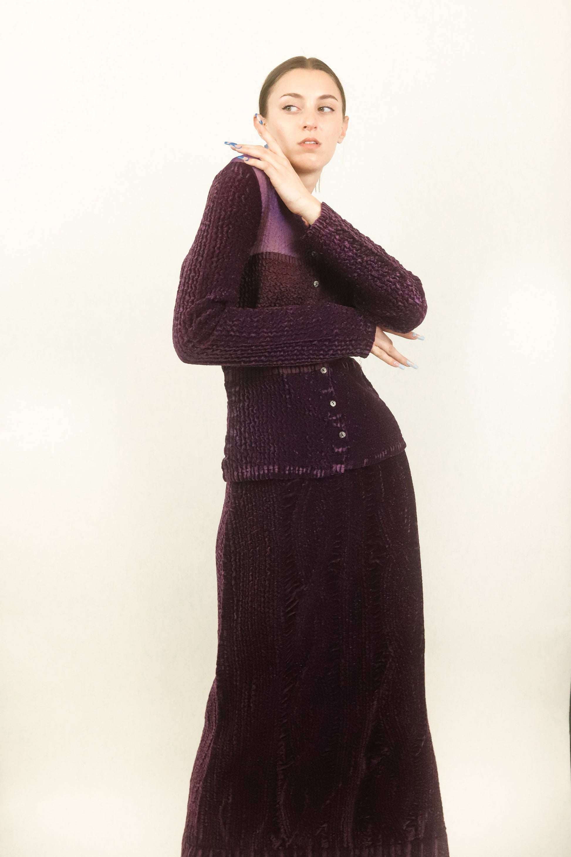 Yoshiki Hishinuma Purple Pleated Skirt Set - The Kit Vintage