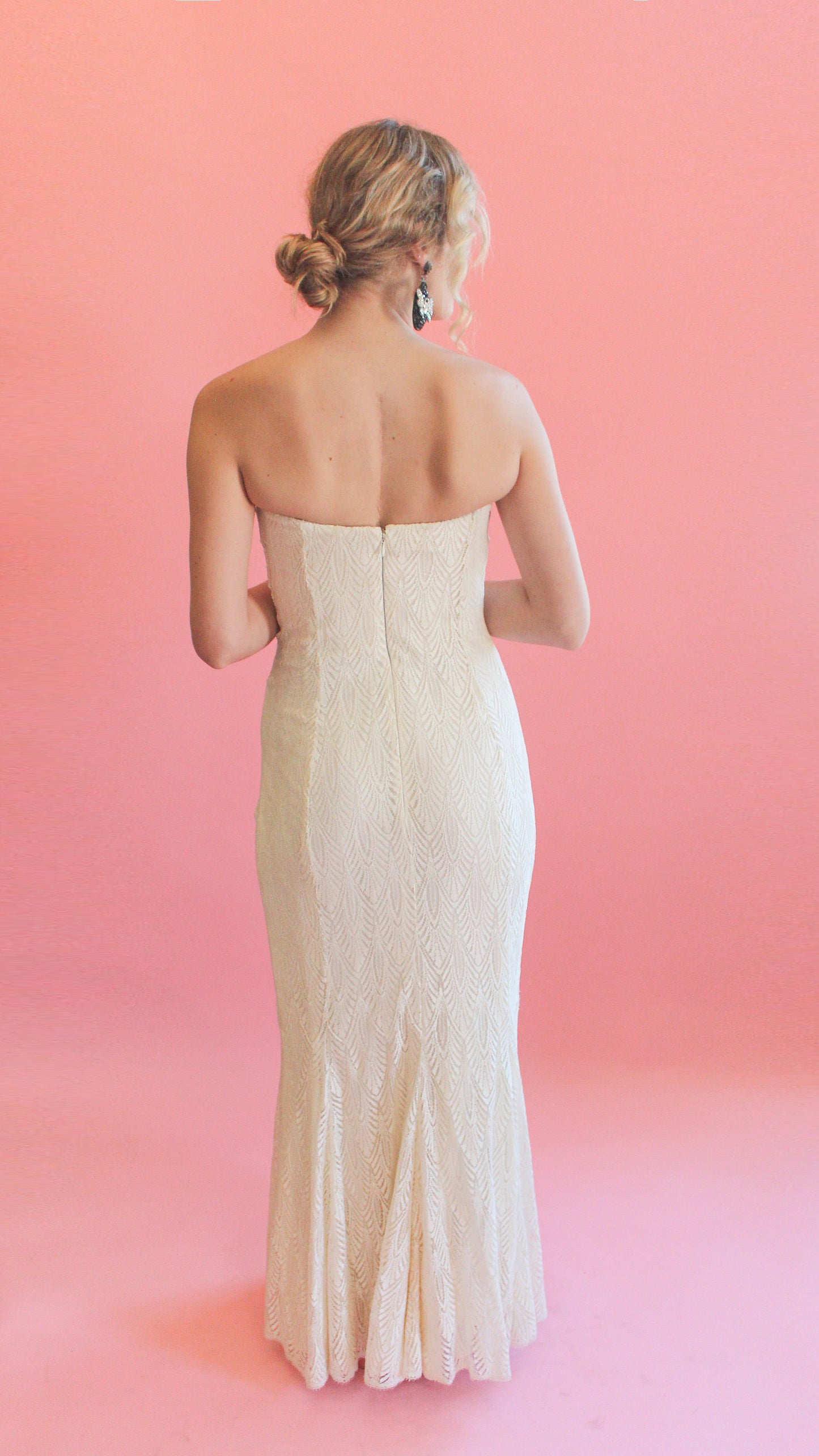 Givenchy Couture Strapless Lace Gown
