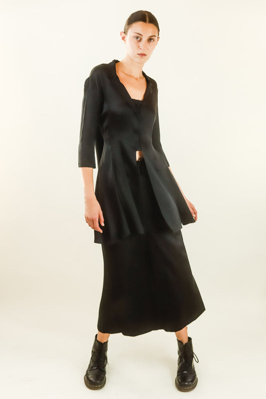 Yohji Yamamoto Silk Cross Back Skirt Set - The Kit Vintage