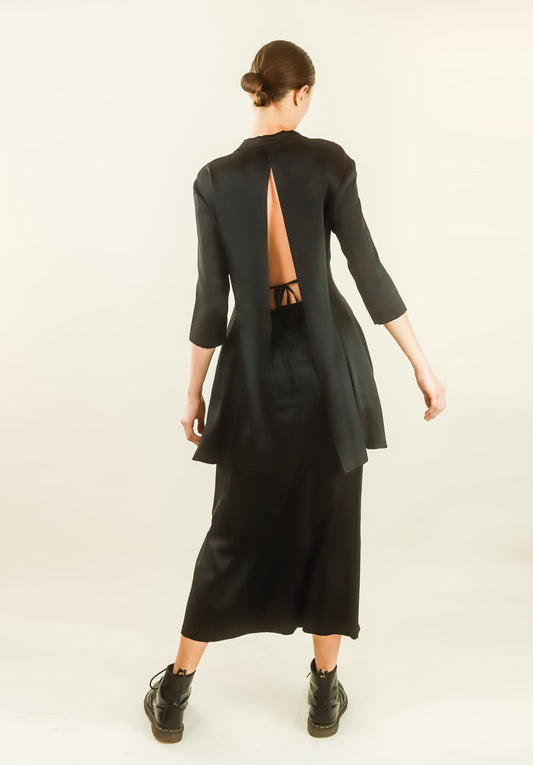 Yohji Yamamoto Silk Cross Back Skirt Set - The Kit Vintage