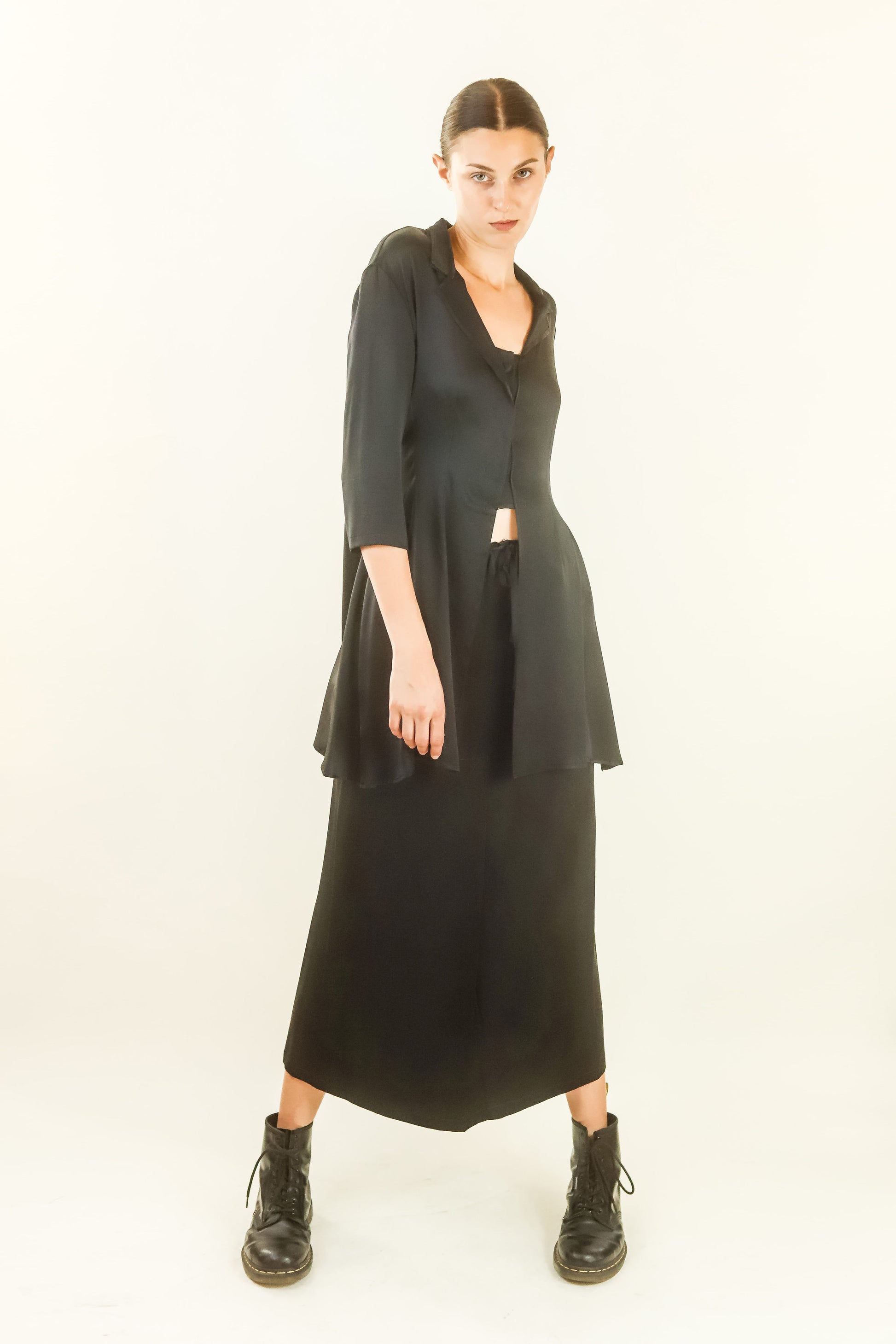 Yohji Yamamoto Silk Cross Back Skirt Set - The Kit Vintage