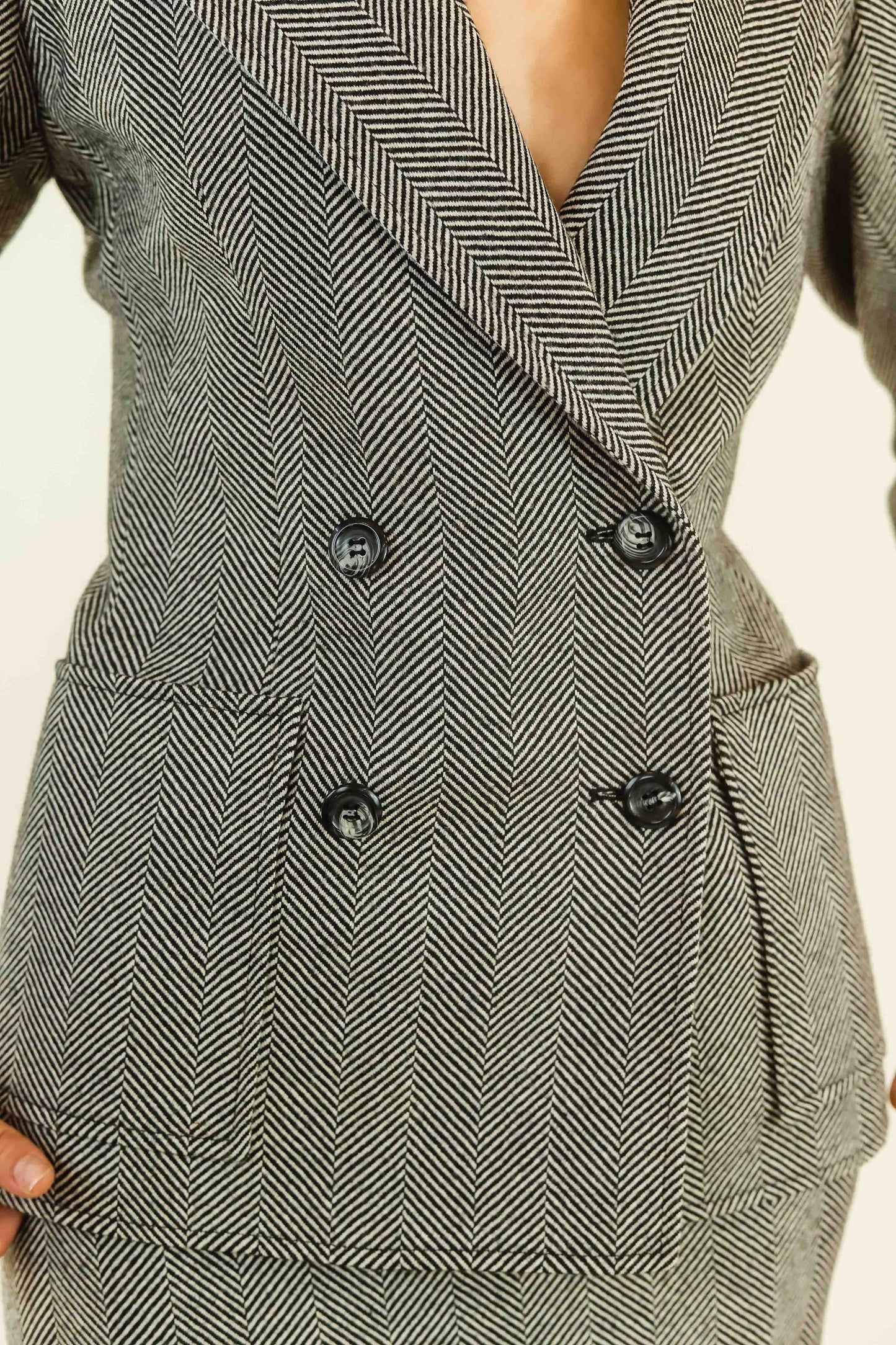 Yves Saint Laurent Herringbone Skirt Suit