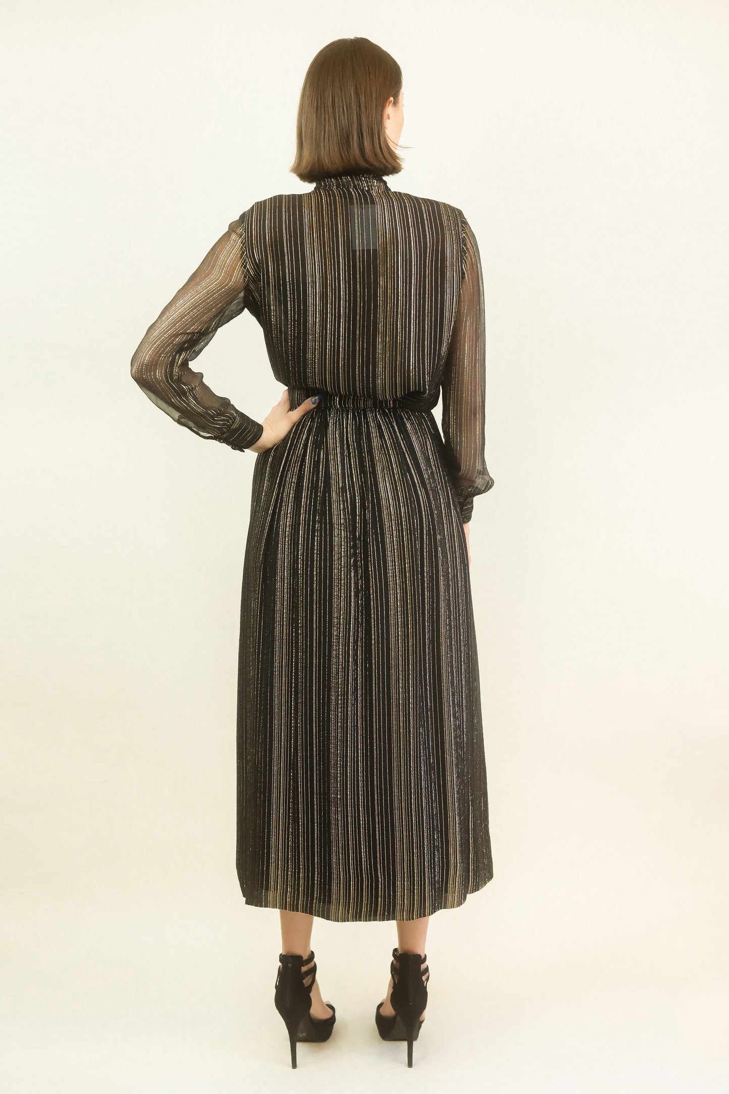 Adolfo Black & Gold Lame Skirt Set - The Kit Vintage