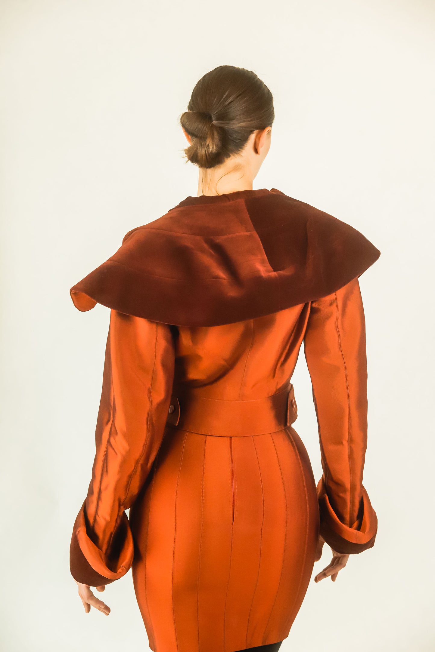 Claude Montana Metallic Shawl Collar Skirt Suit