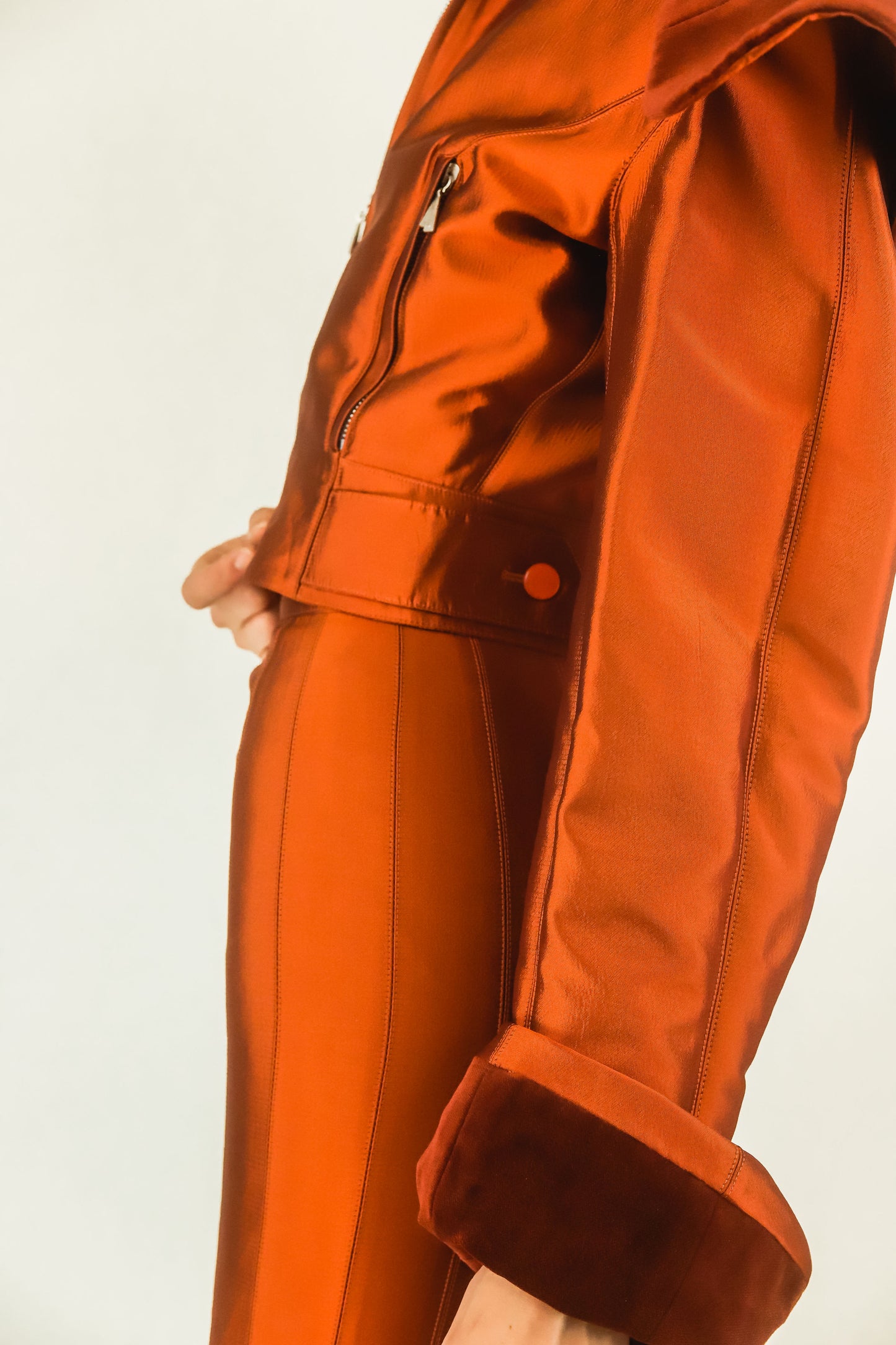 Claude Montana Metallic Shawl Collar Skirt Suit