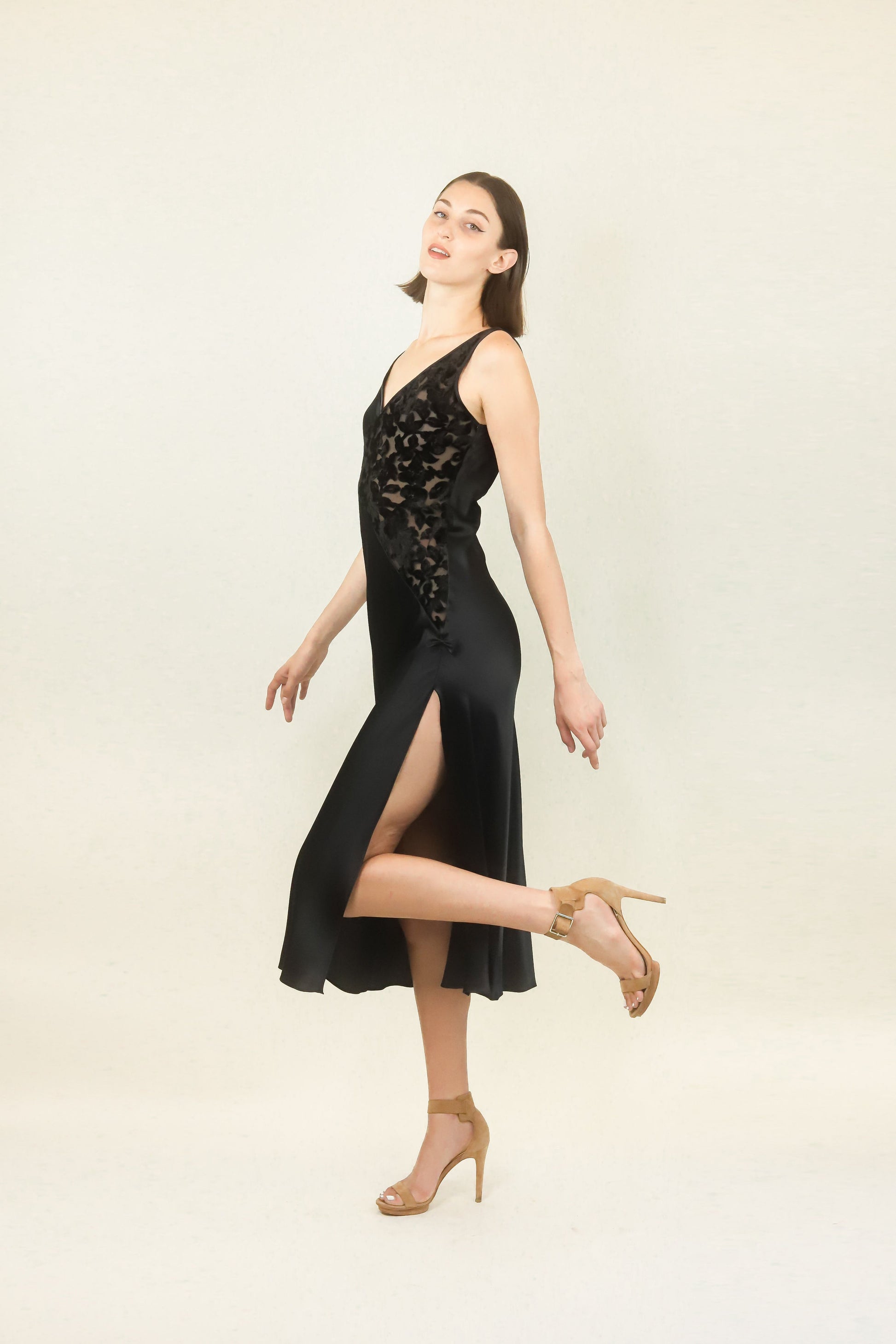 Valentino Black Slip Dress and Robe Set - The Kit Vintage