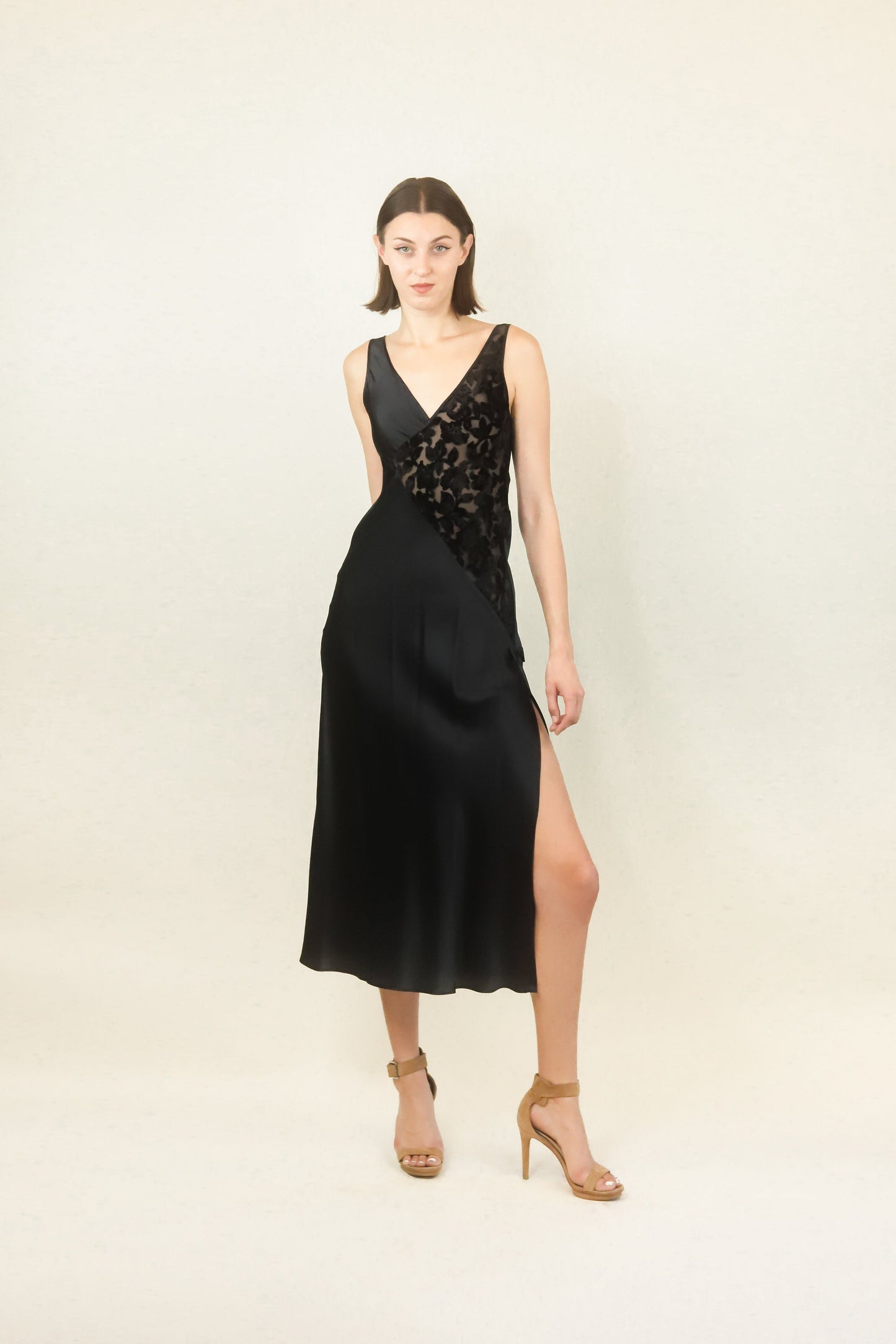 Valentino Black Slip Dress and Robe Set - The Kit Vintage