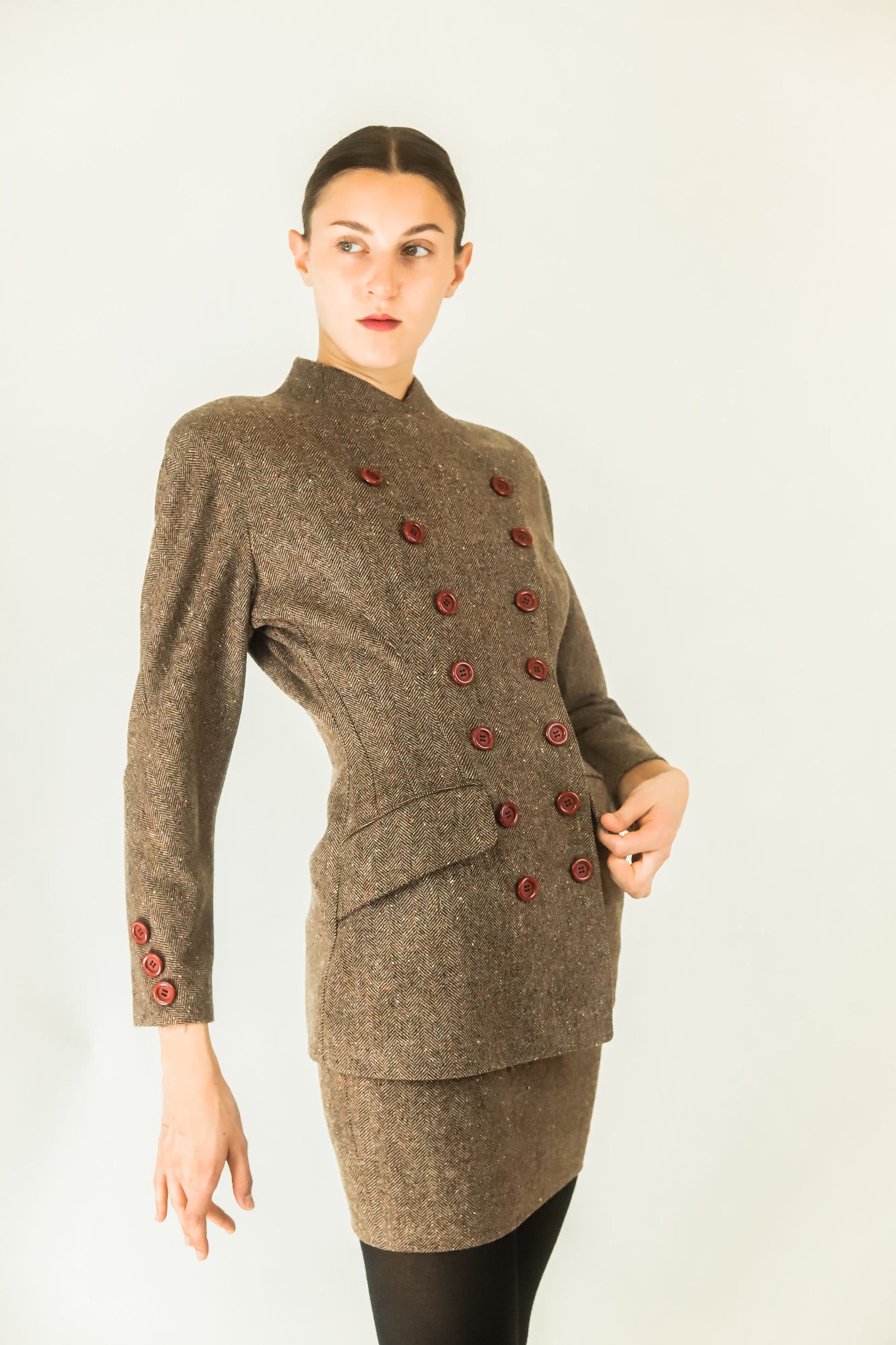 Jacques Molko Wool 3 Piece Cape Skirt Suit - The Kit Vintage