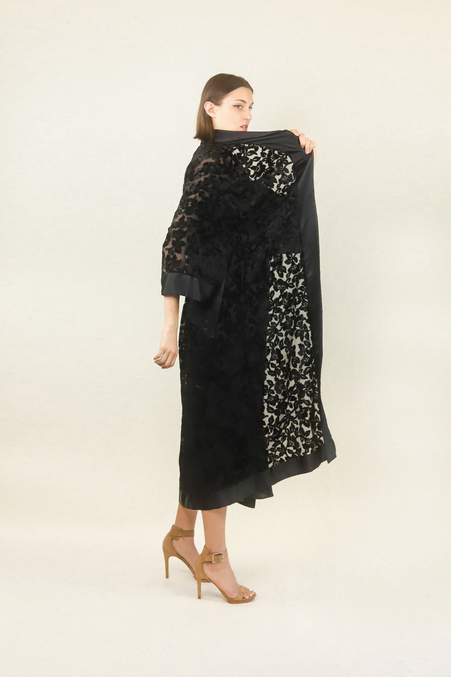 Valentino Black Slip Dress and Robe Set - The Kit Vintage